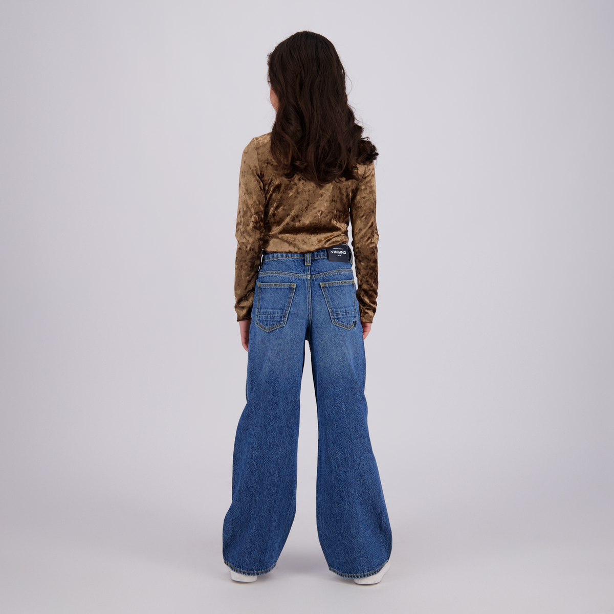 Meisjes Extra Wide Leg Jeans Cassie Stones