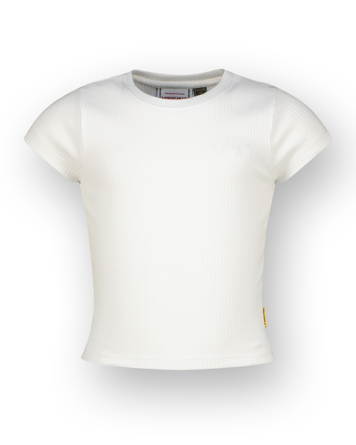 T-shirt Basic-crop rib tee