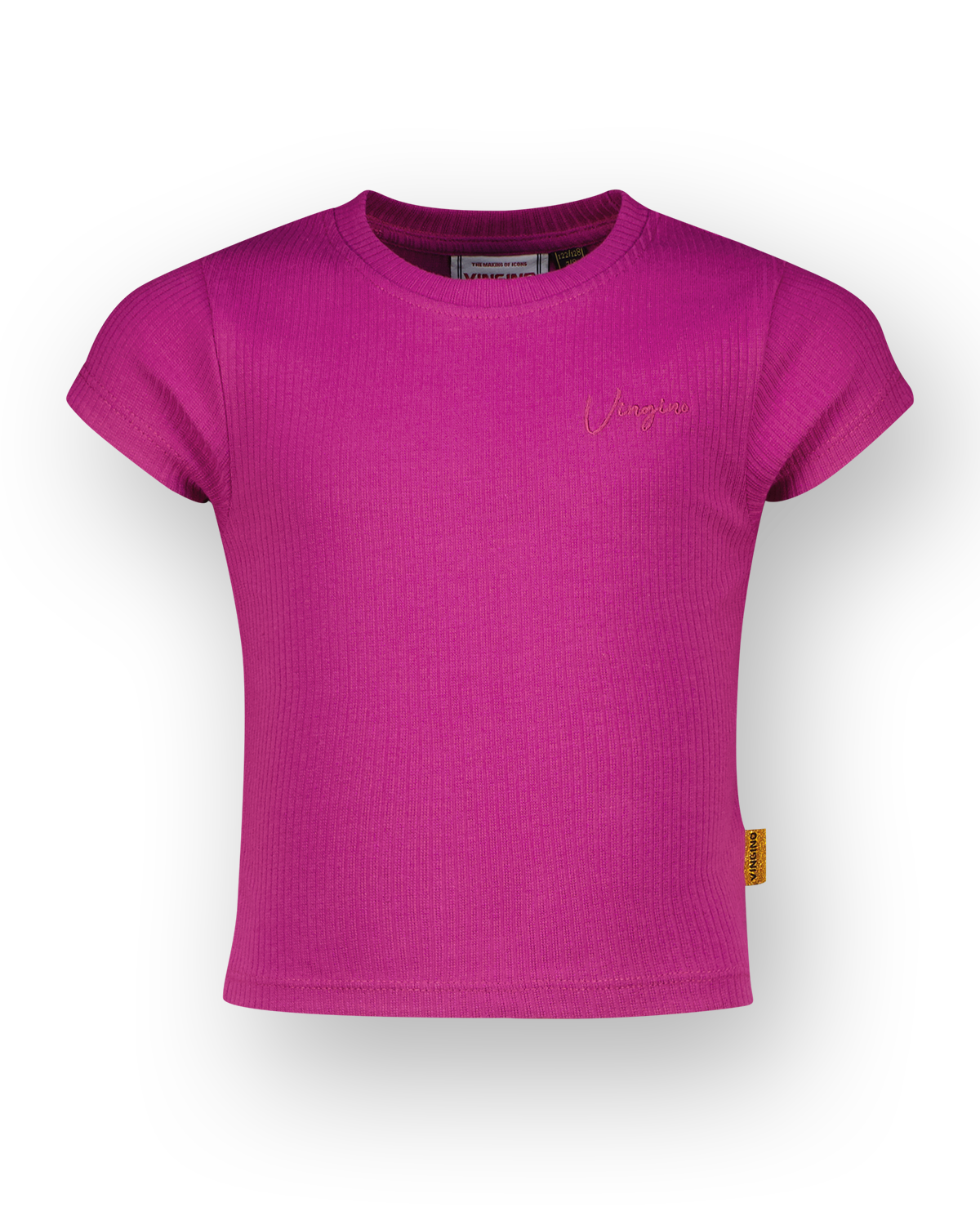 T-shirt Basic-crop rib tee