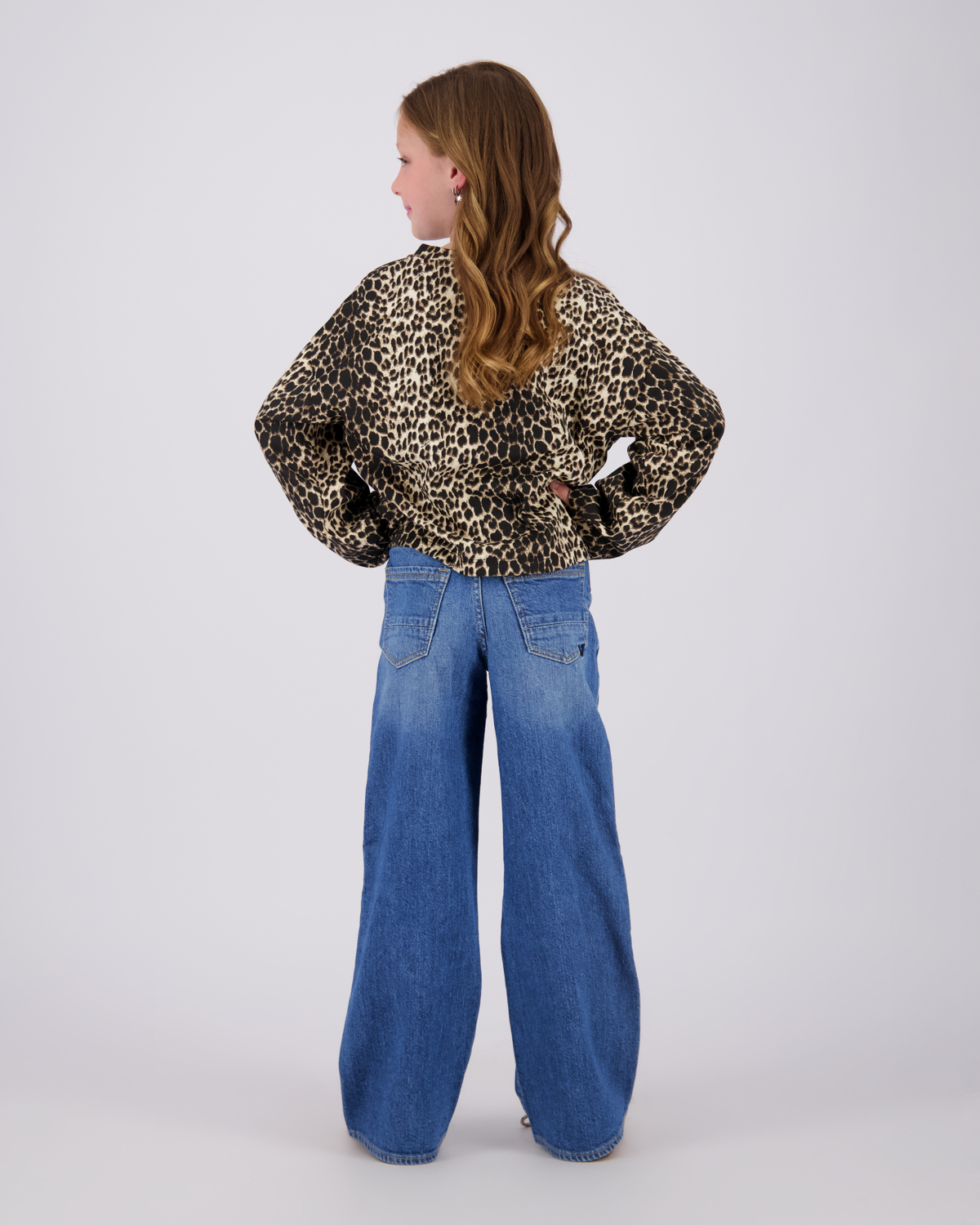 Extra wide leg Jeans Cherry