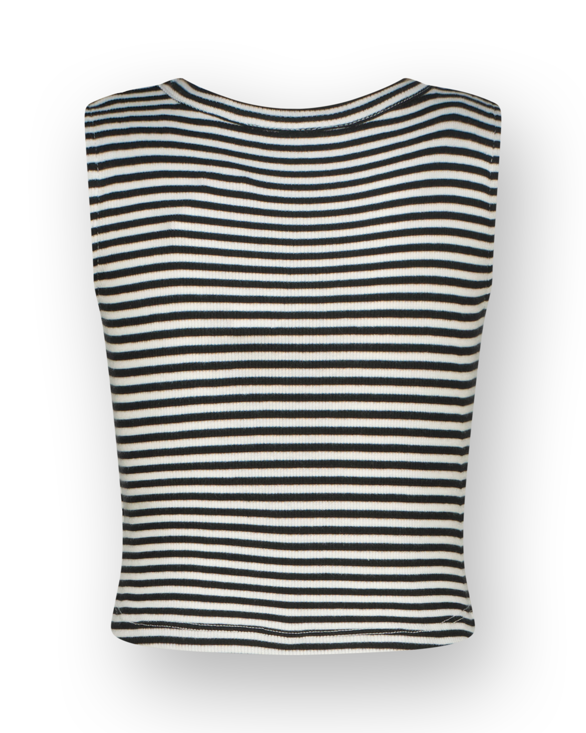 Top Basic-Crop Rib Top Stripe