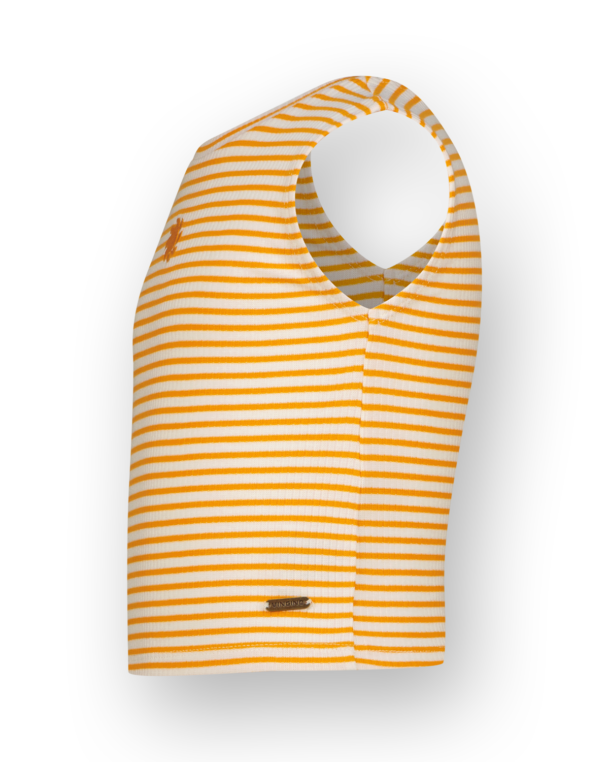 Top Icon-Crop stripe rib