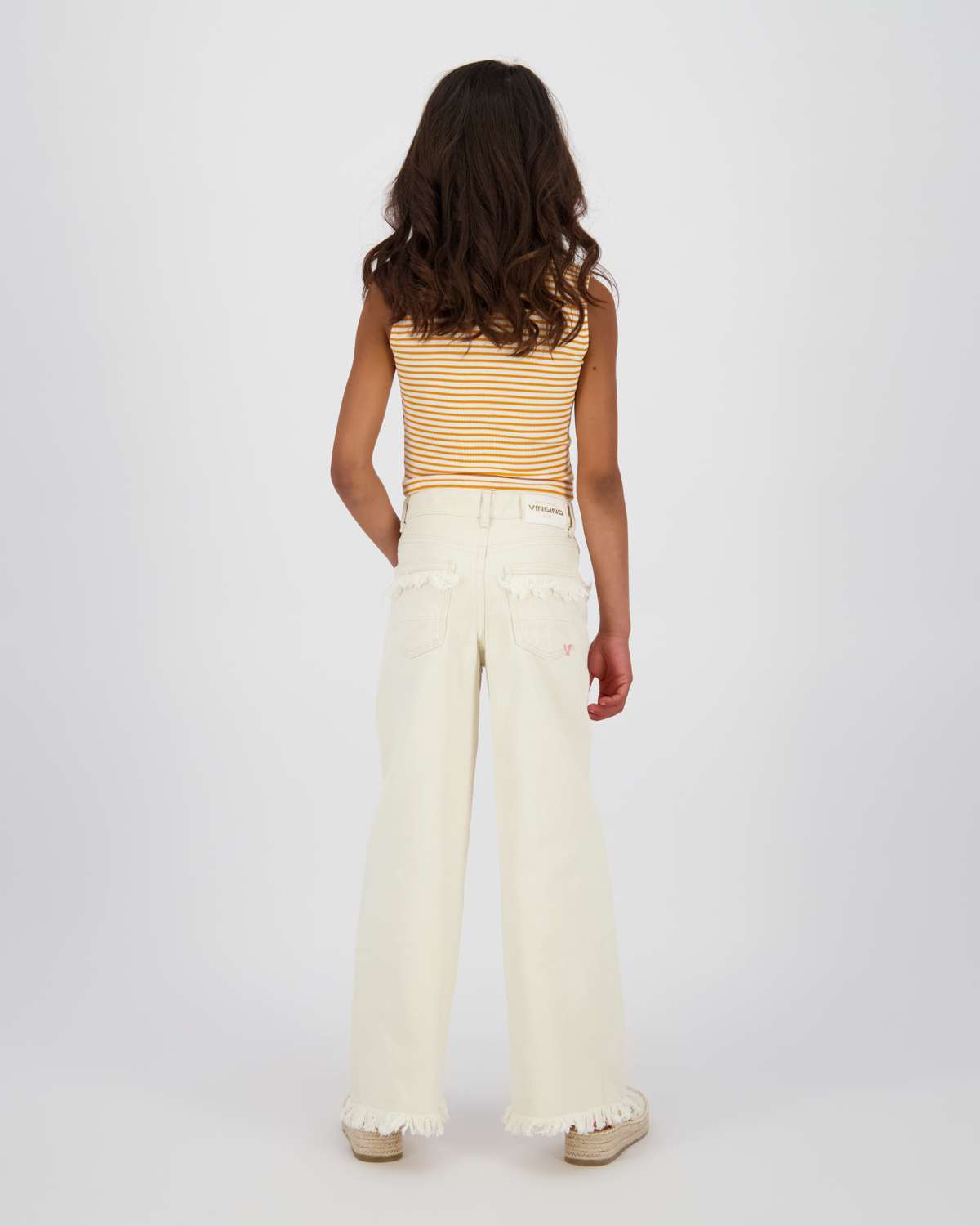 Top Icon-Crop stripe rib