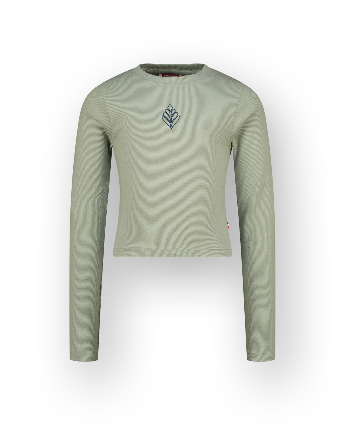 Top G-basic-crop rib longsleeve