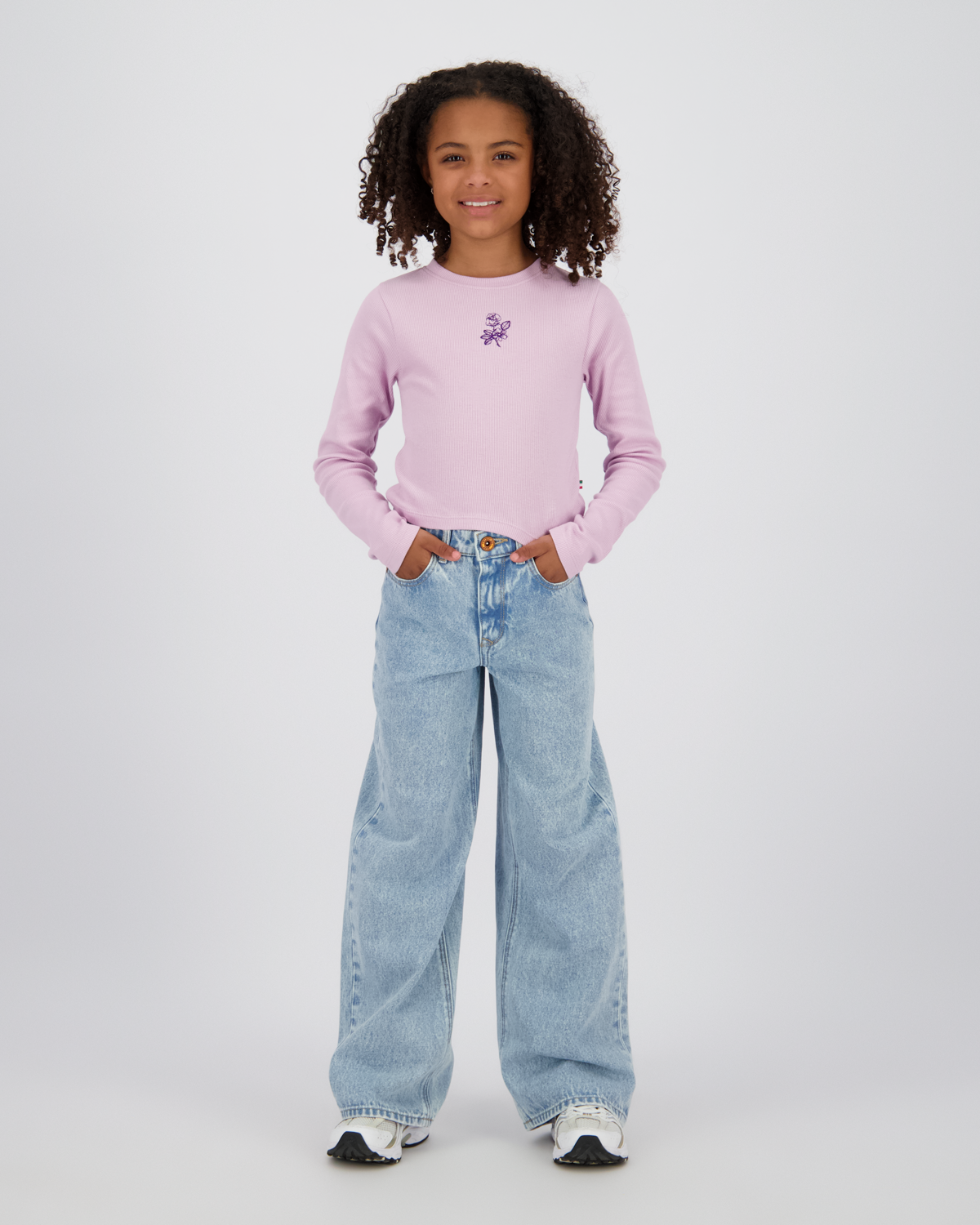 Top G-basic-crop rib longsleeve