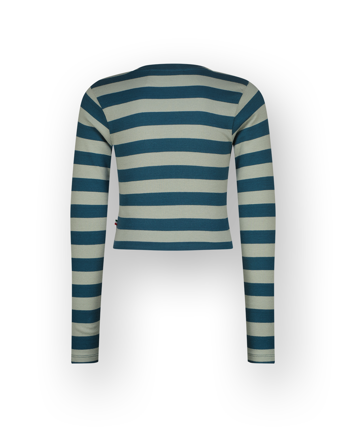 Top G-basic-crop rib stripe