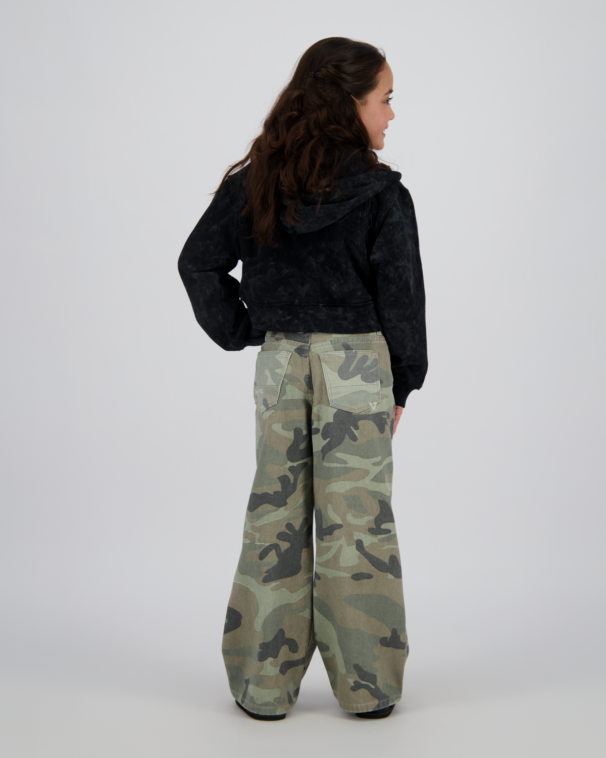 Extra wide leg Jeans Cassie Camo