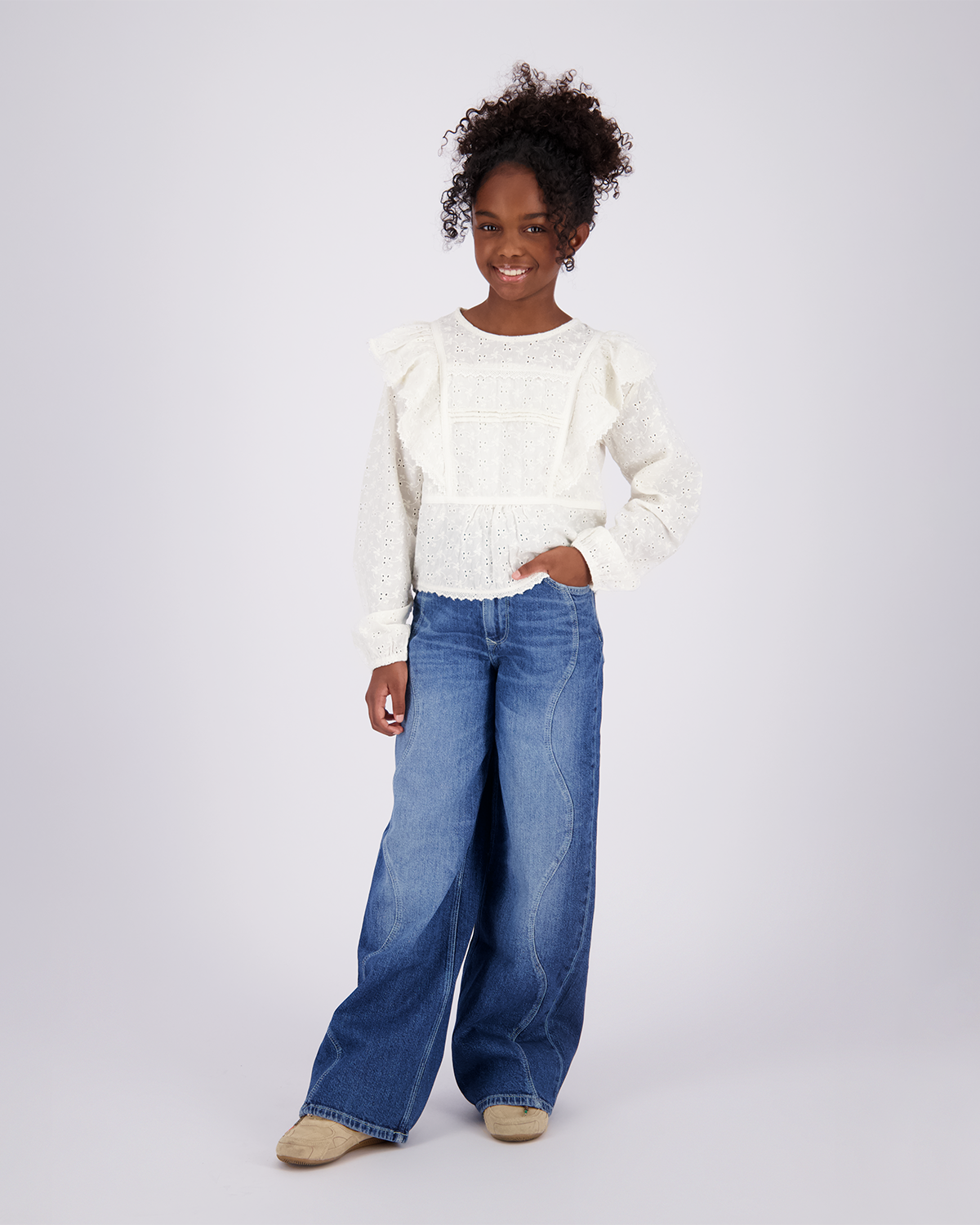 Girls Extra wide leg Jeans Cita Seam