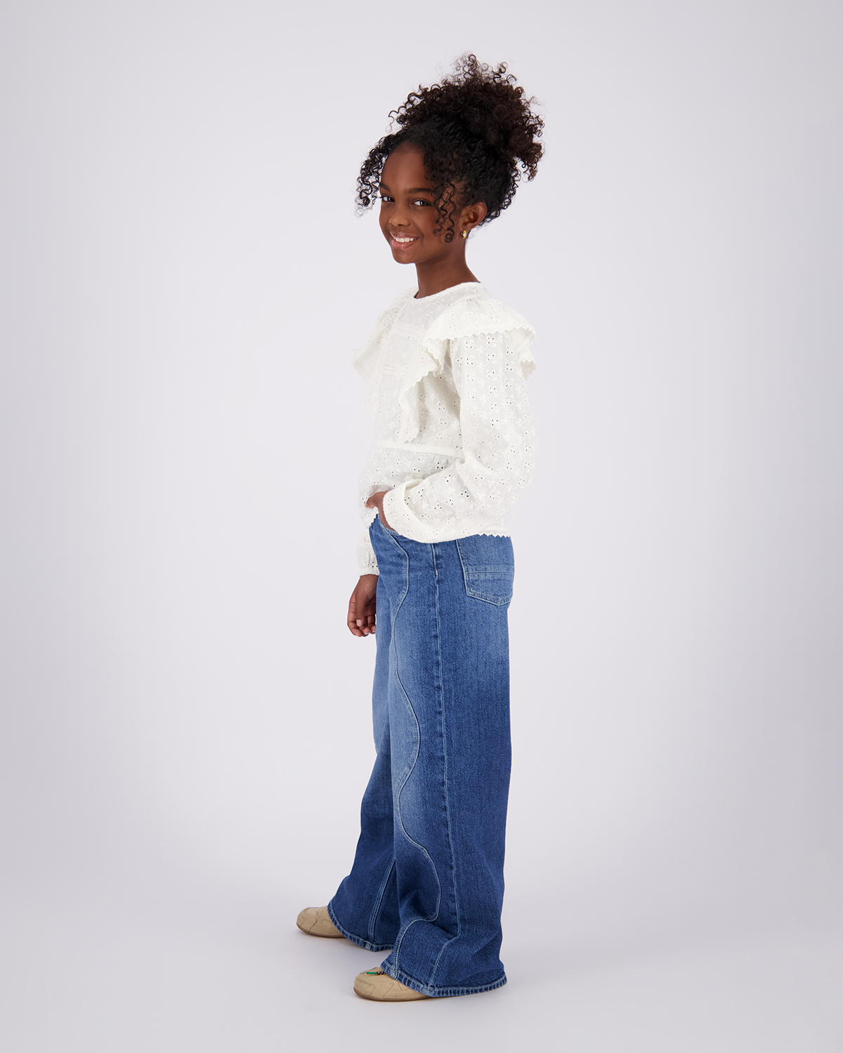 Girls Extra wide leg Jeans Cita Seam