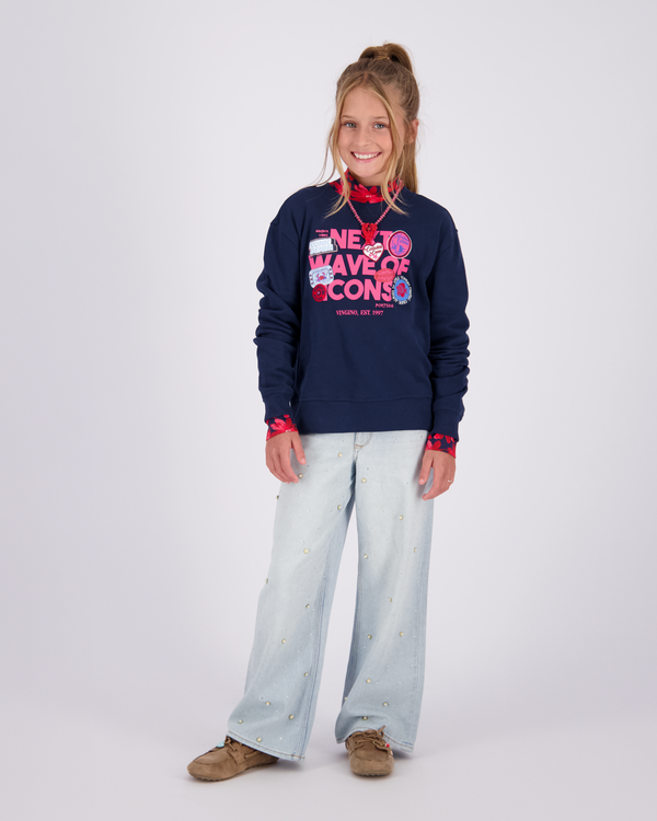 Meisjes Extra wide leg Jeans Cassie Pearl