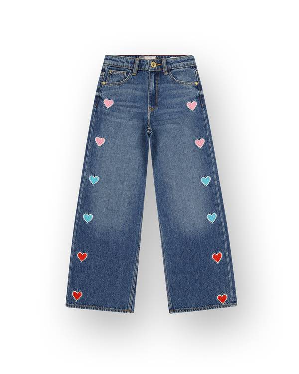 Meisjes Extra wide leg Jeans Cassie Hearts