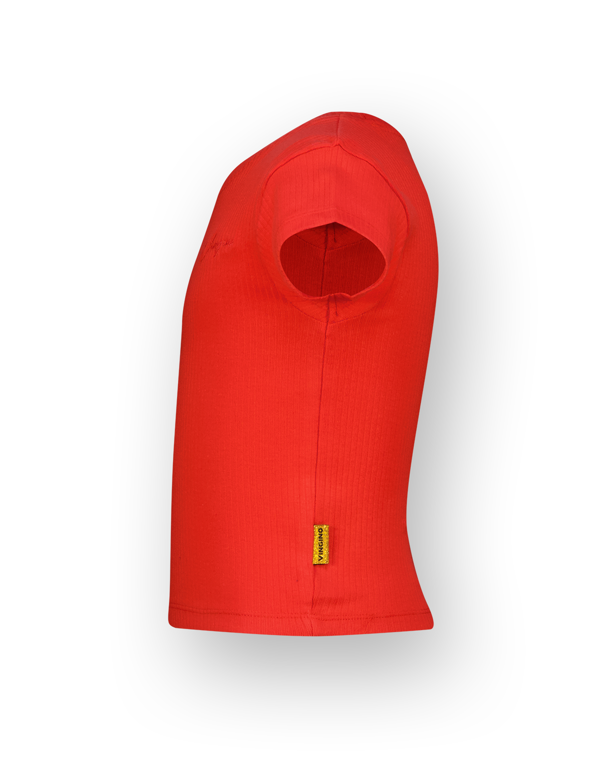 T-shirt Basic-crop rib tee