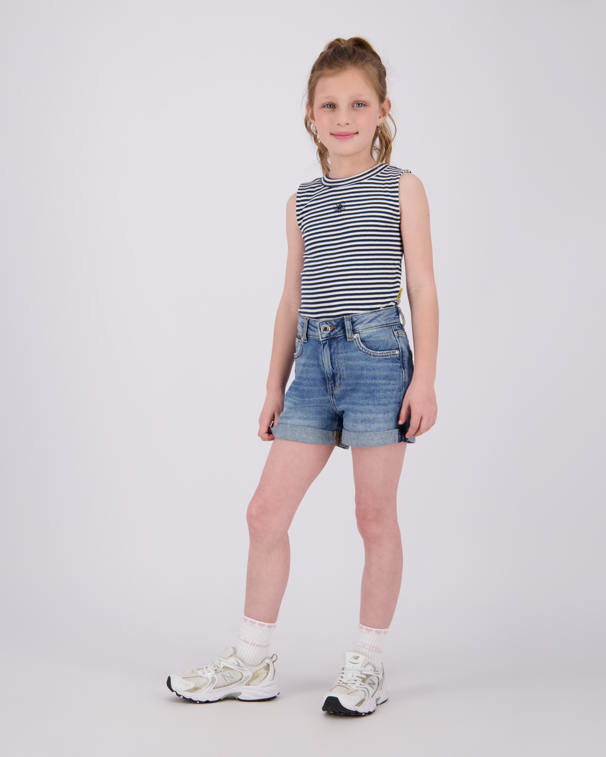 Comfort Top Basic-crop rib stripe