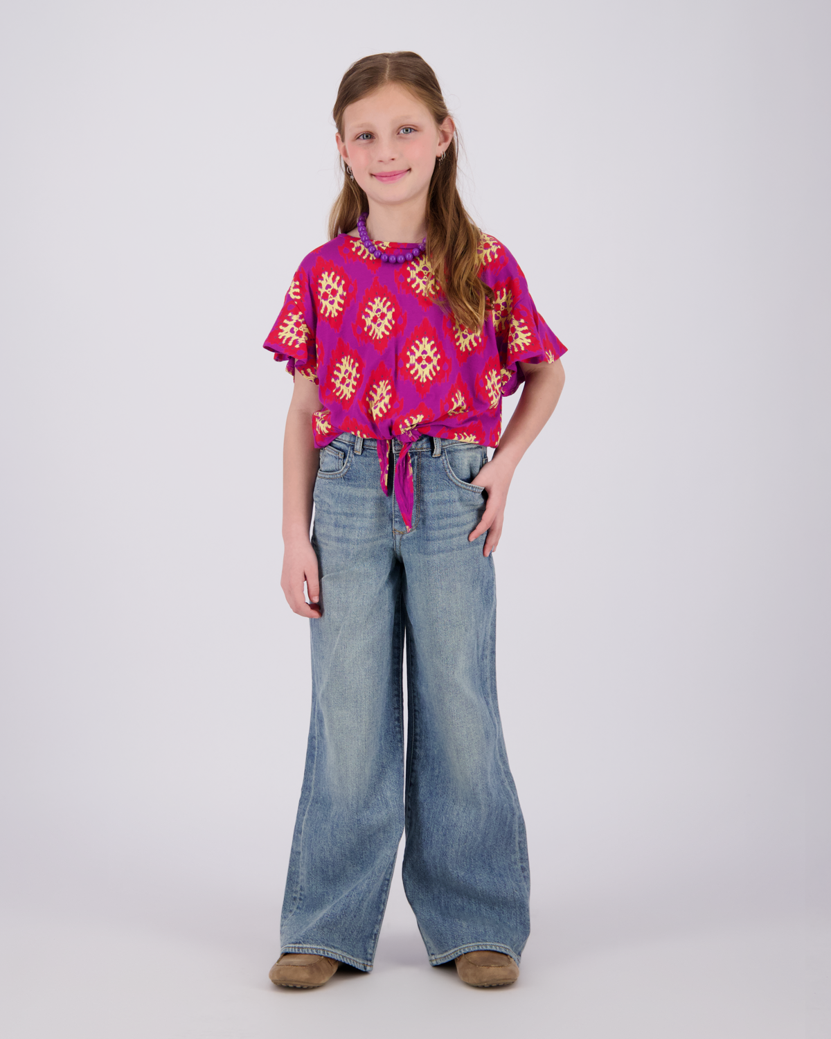 Extra wide leg Jeans Cherry
