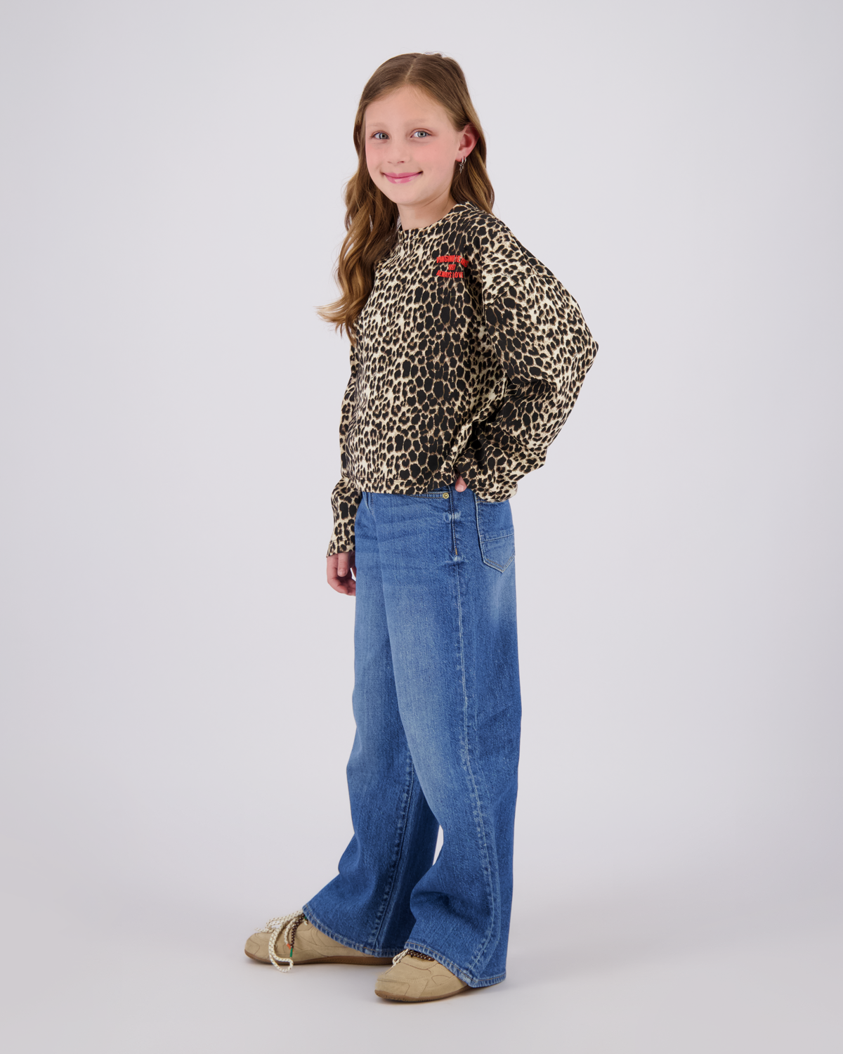 Extra wide leg Jeans Cherry
