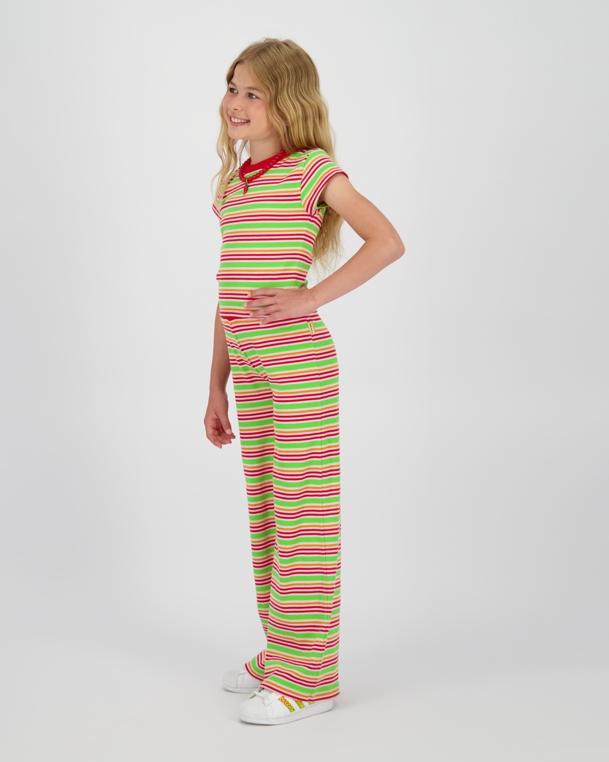 T-shirt Icon-fancy stripe rib tee