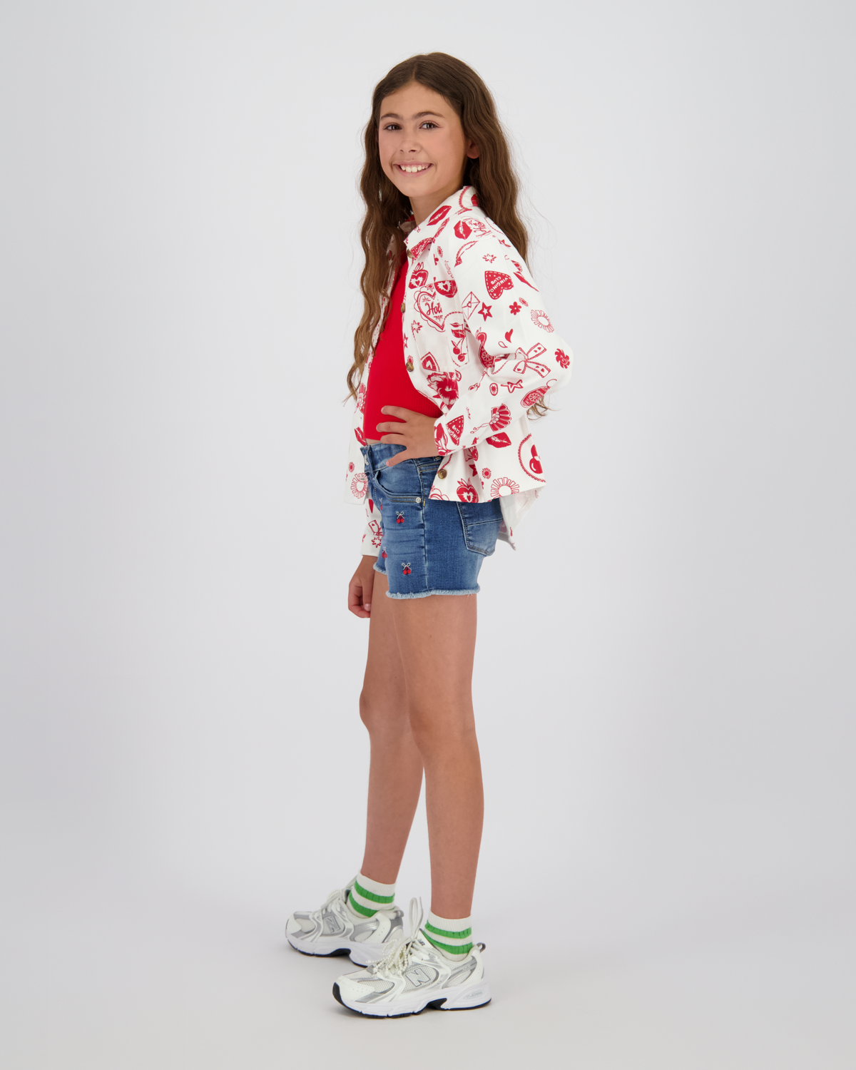 Shorts high waist Dafina Cherry