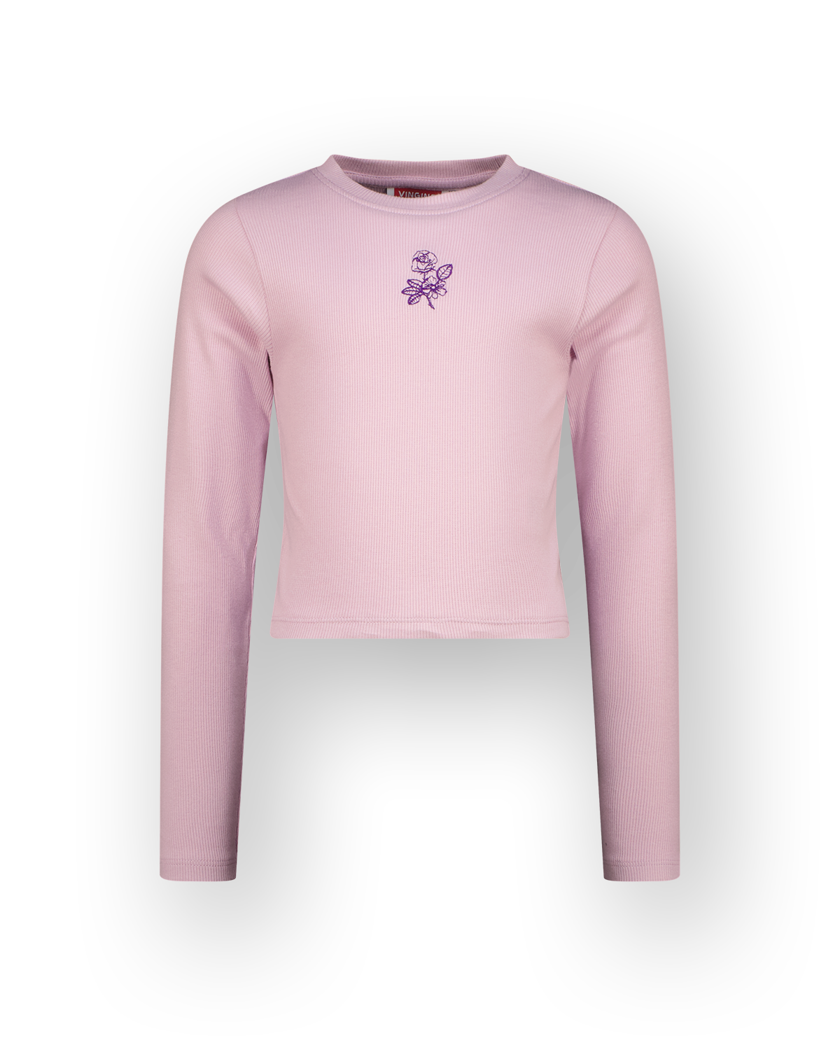 Top G-basic-crop rib longsleeve