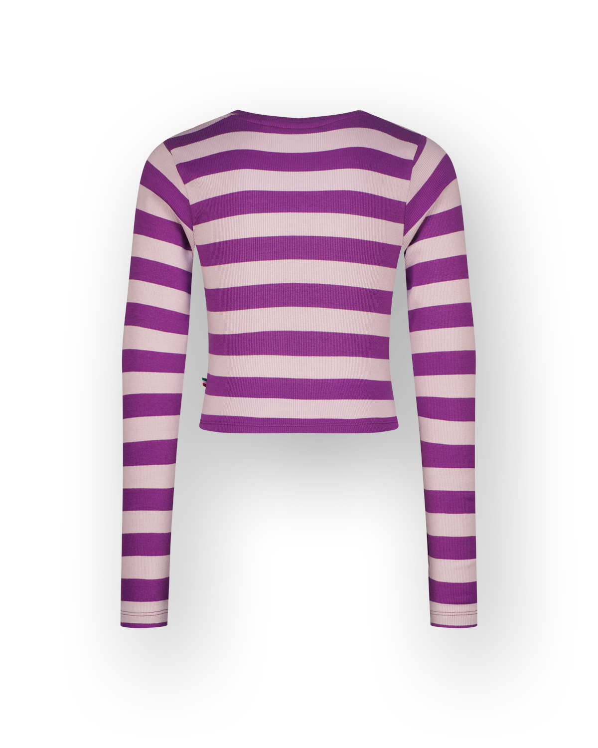 Top G-basic-crop rib stripe