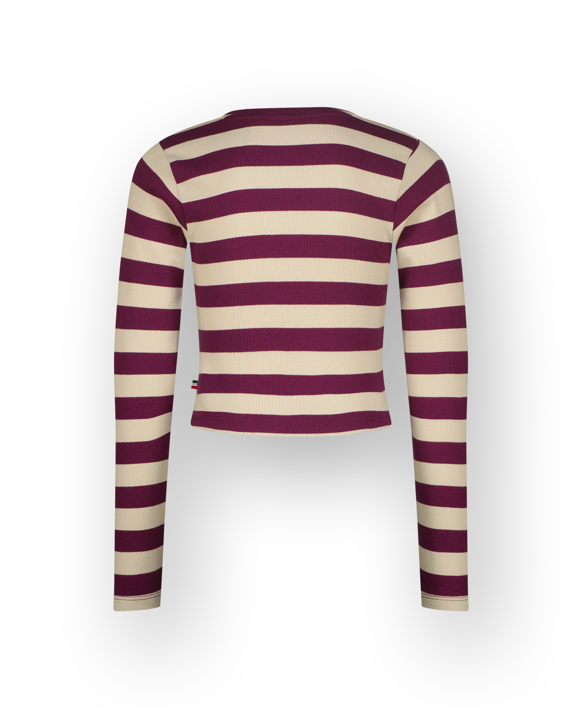 Top G-basic-crop rib stripe