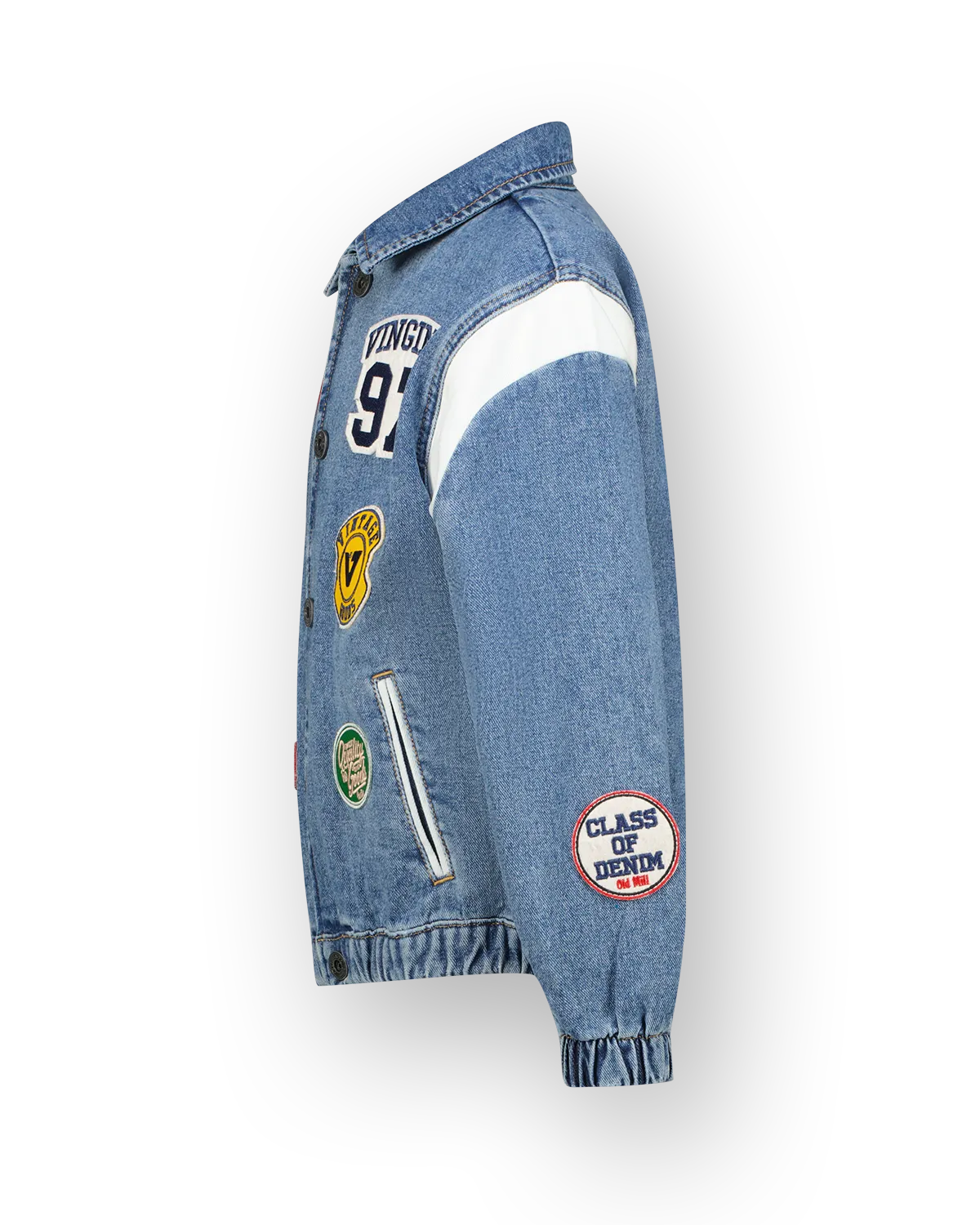 Jongens Boxy Jas Figo badge | Blauw