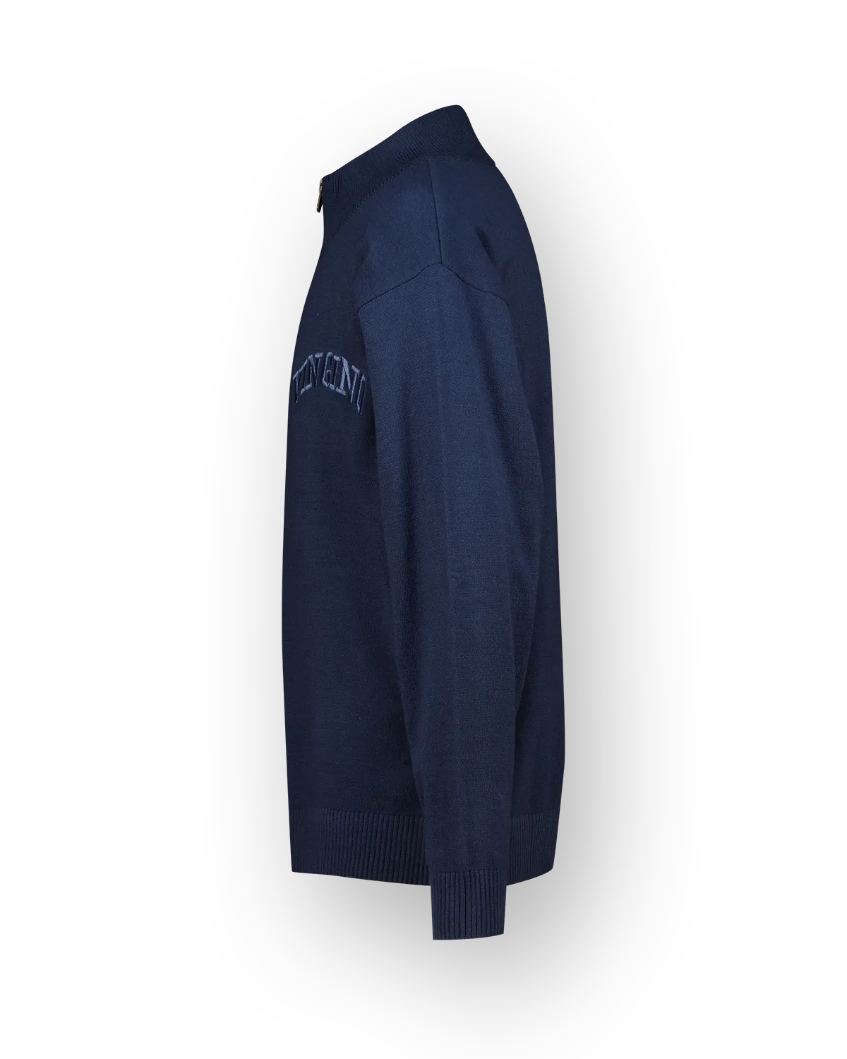 Jongens Flat knit Icon-halfzip | Blauw