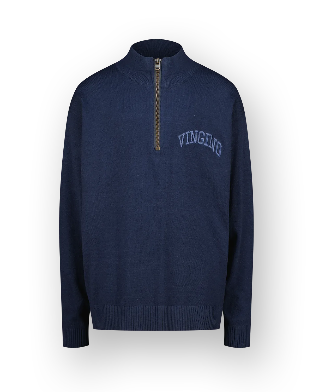 Jongens Flat knit Icon-halfzip | Blauw