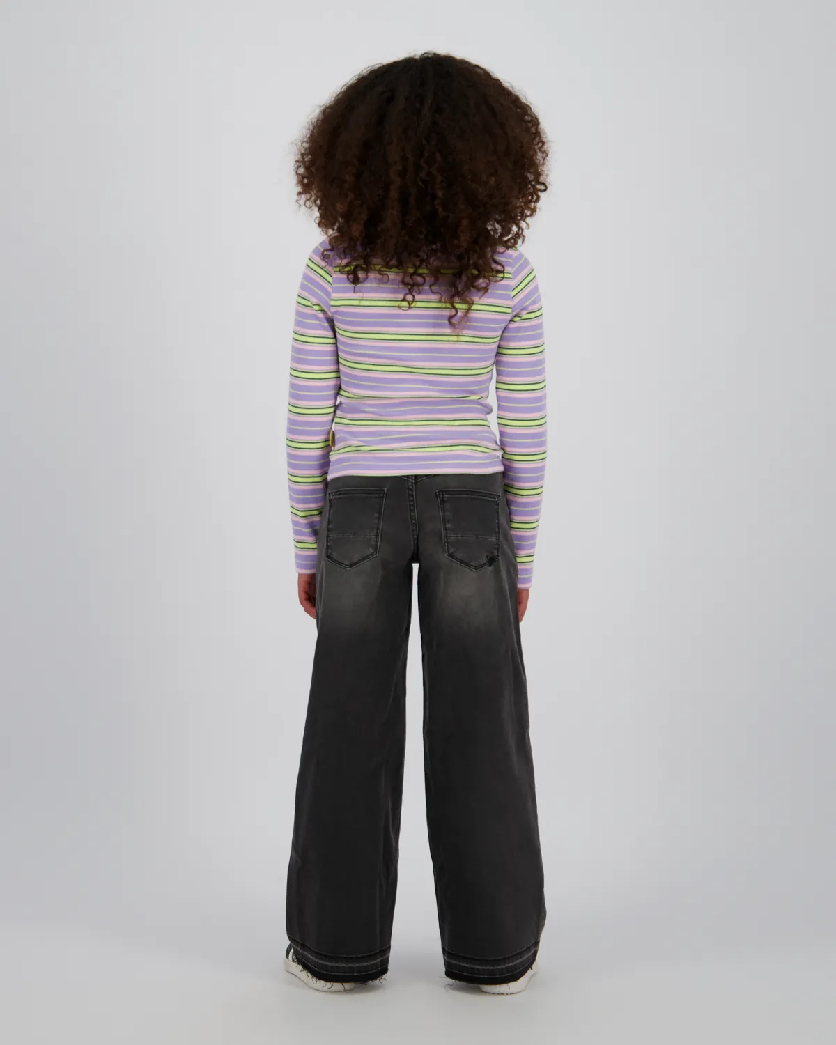 Meisjes T-shirt Basic stripe top | Paars