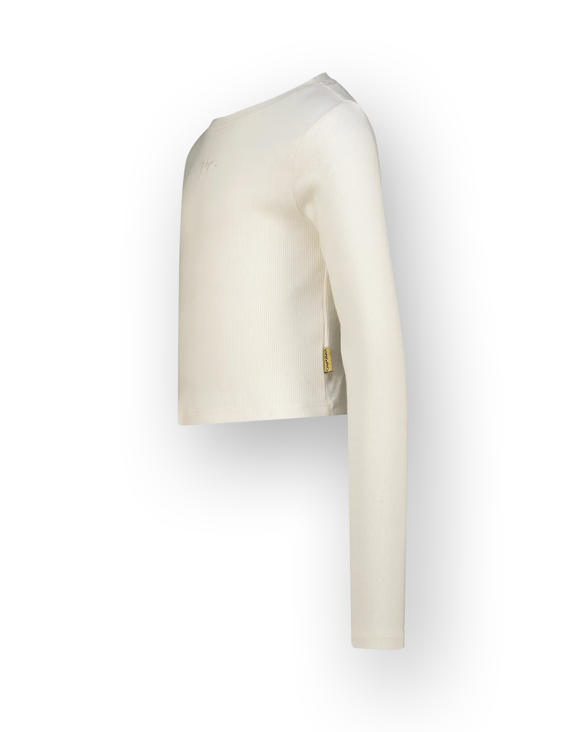 Girls T-shirt Basic crop rib top | White
