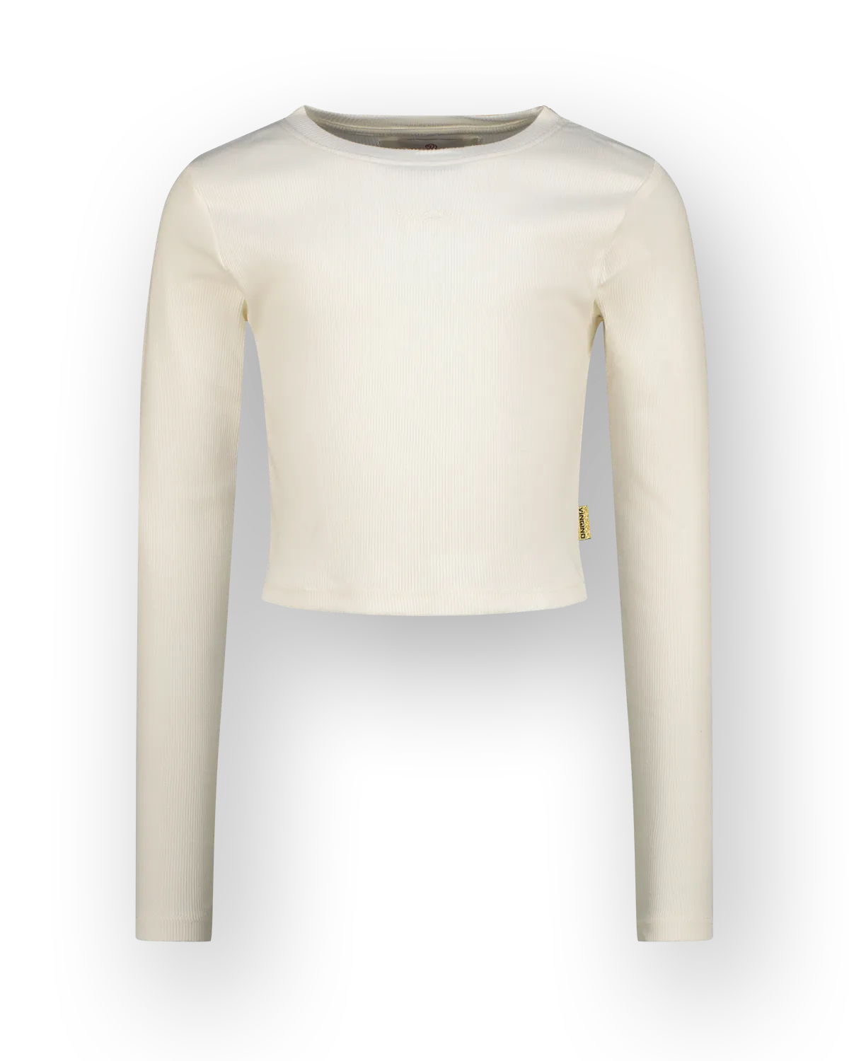 Girls T-shirt Basic crop rib top | White