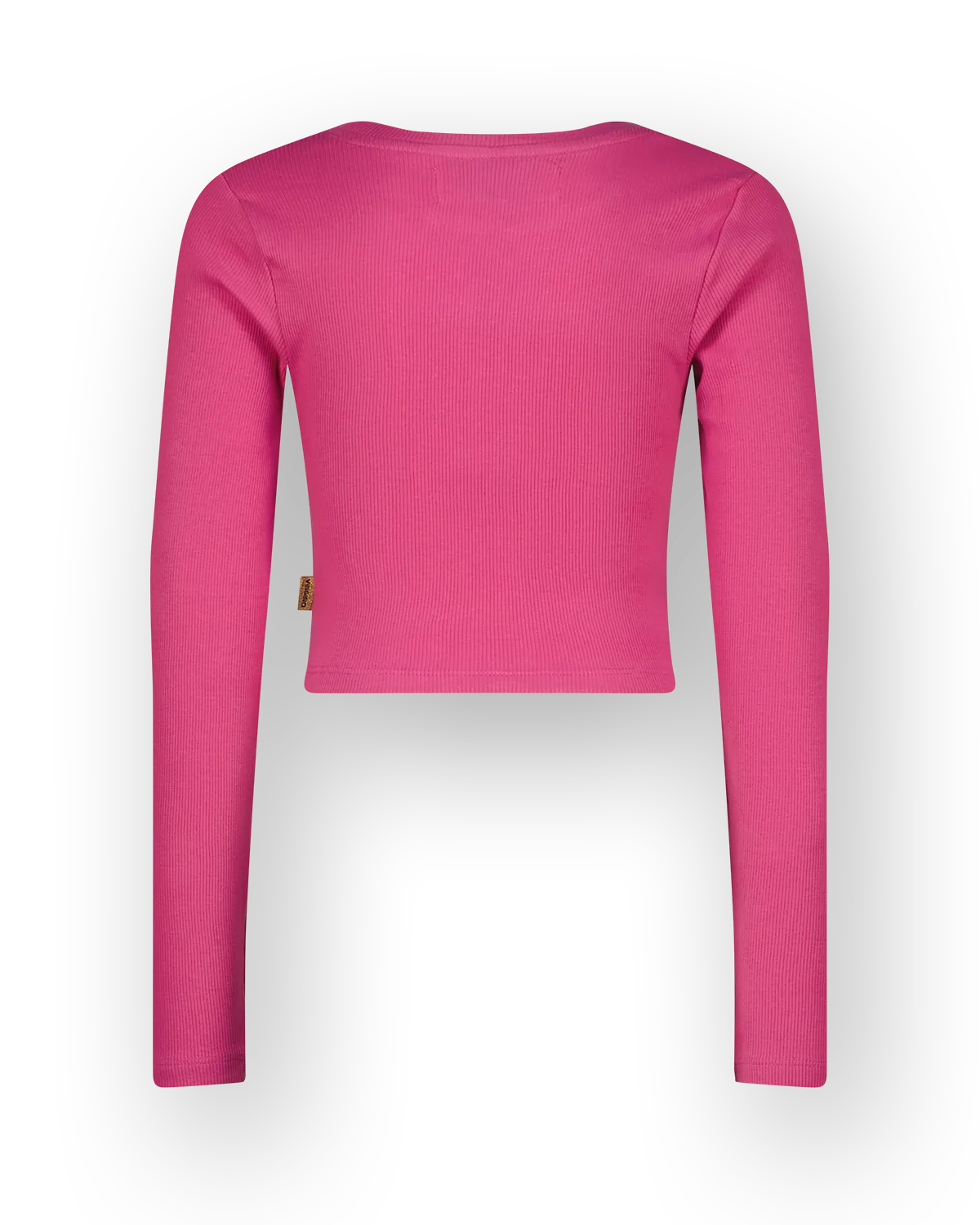 Girls T-shirt Basic crop rib top | Pink