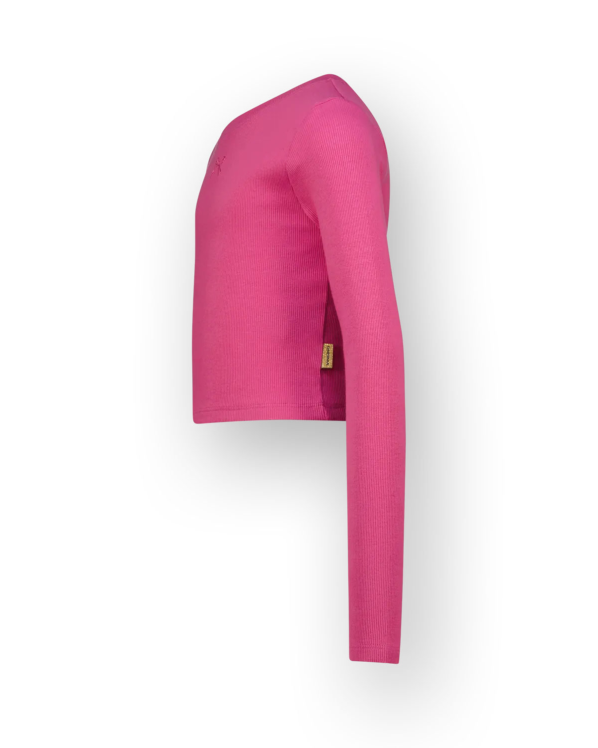 Girls T-shirt Basic crop rib top | Pink
