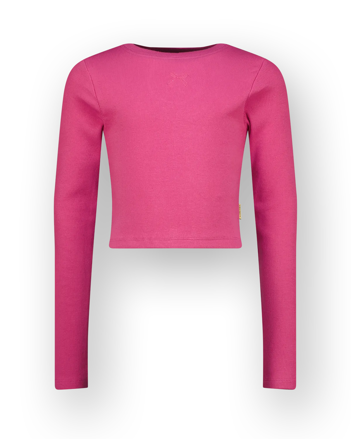 Girls T-shirt Basic crop rib top | Pink