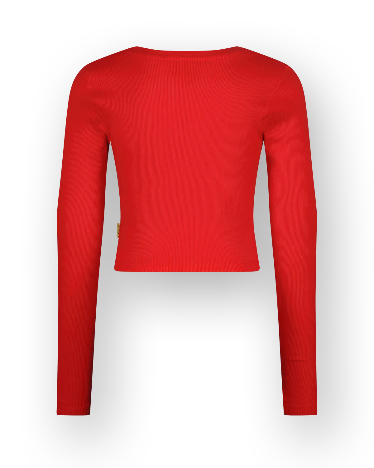 Girls T-shirt Basic crop rib top | Red