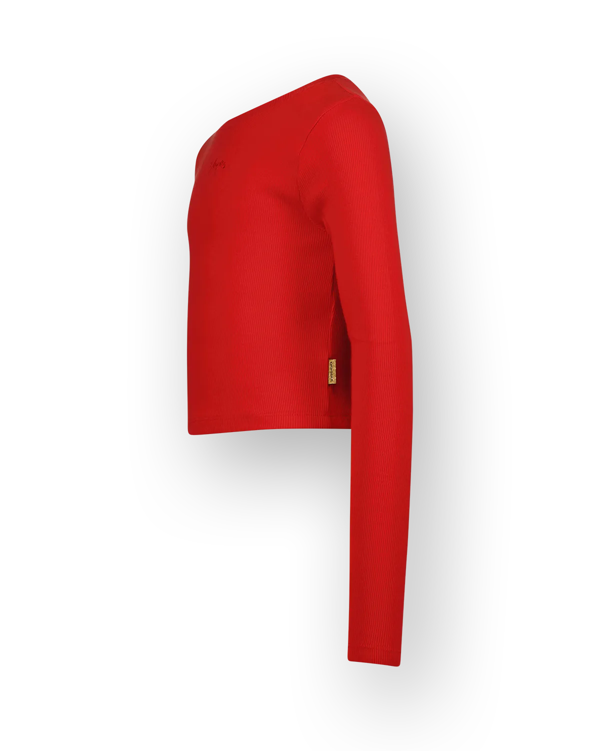 Girls T-shirt Basic crop rib top | Red