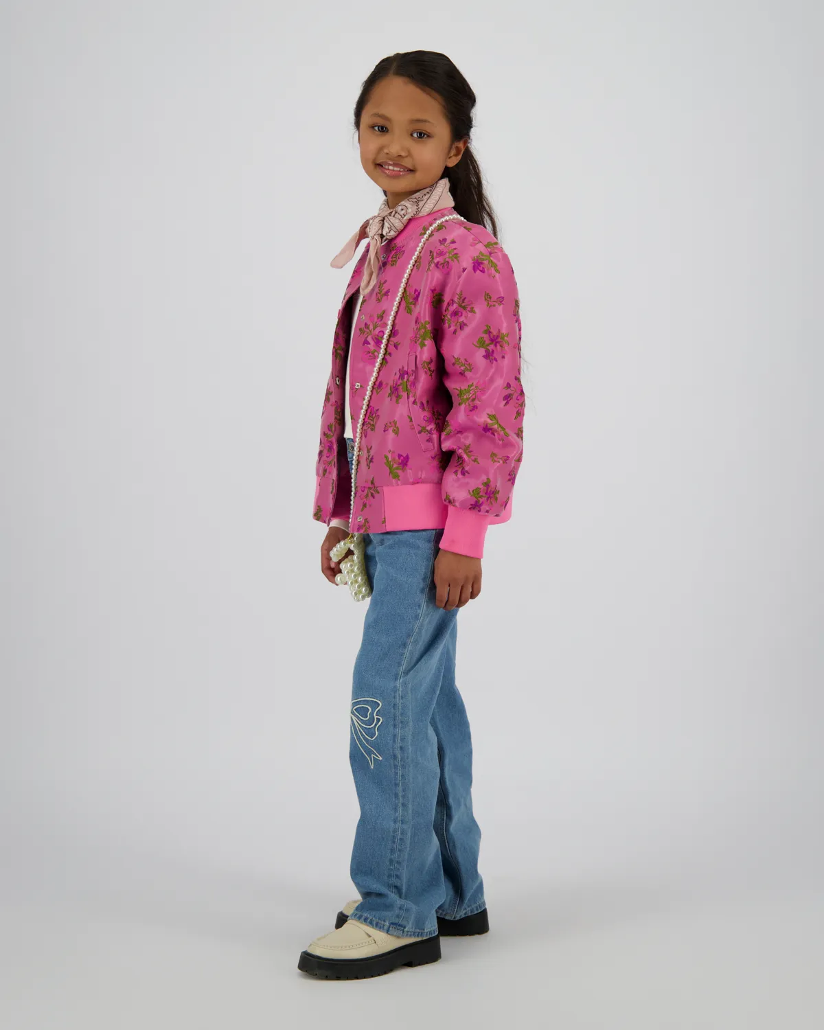 Meisjes Wide leg Jeans Cato Bow | Blauw