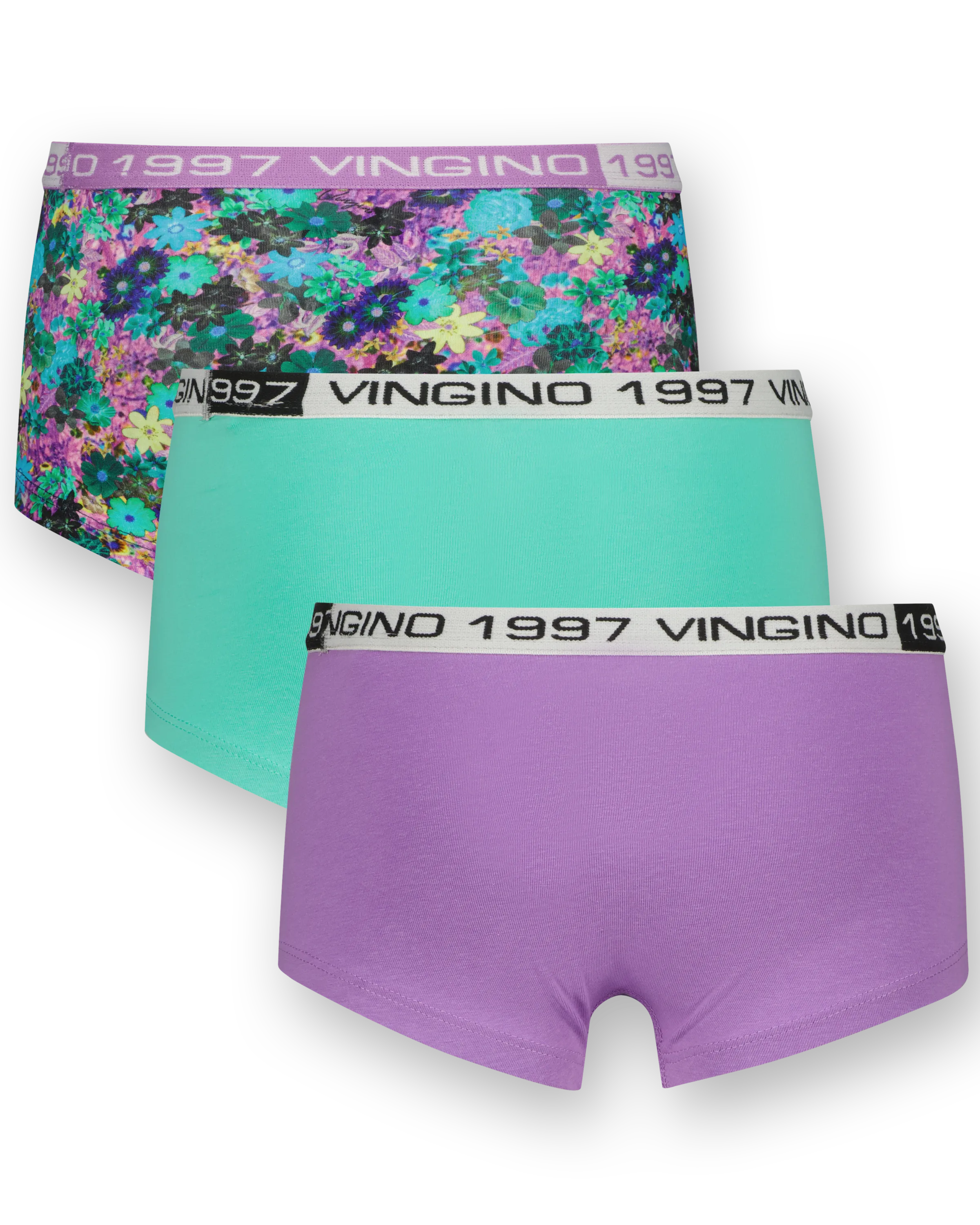 Girls Hipster 14 Multi Flower 3 Pack | Purple