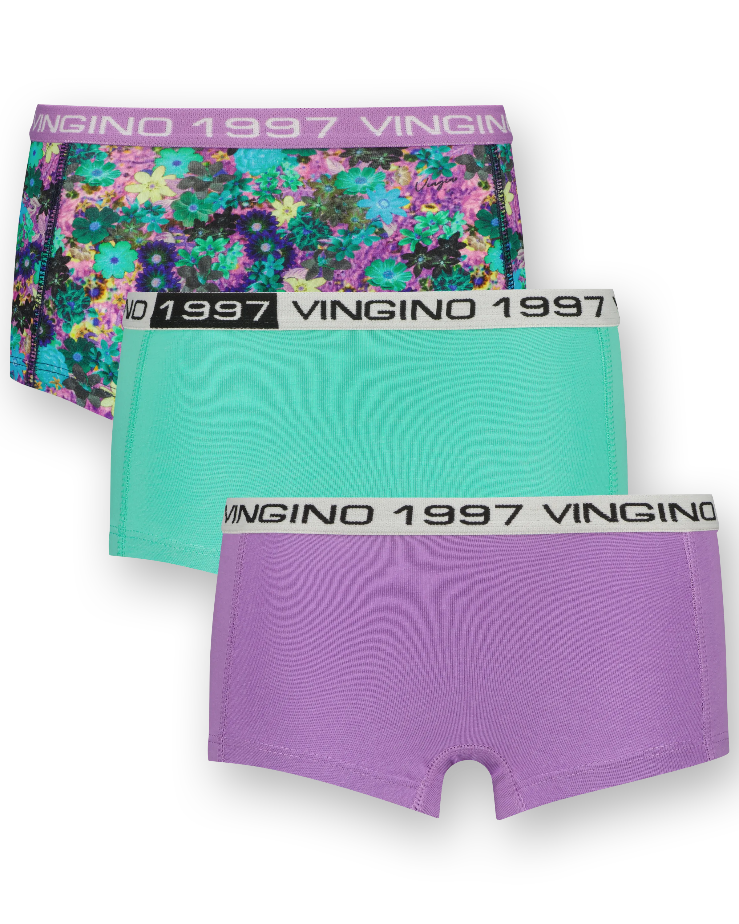 Girls Hipster 14 Multi Flower 3 Pack | Purple