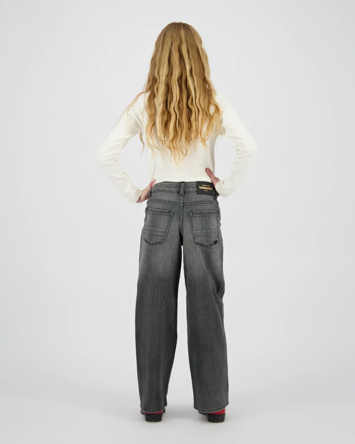 Meisjes Extra wide leg Jeans Carlice | Grijs