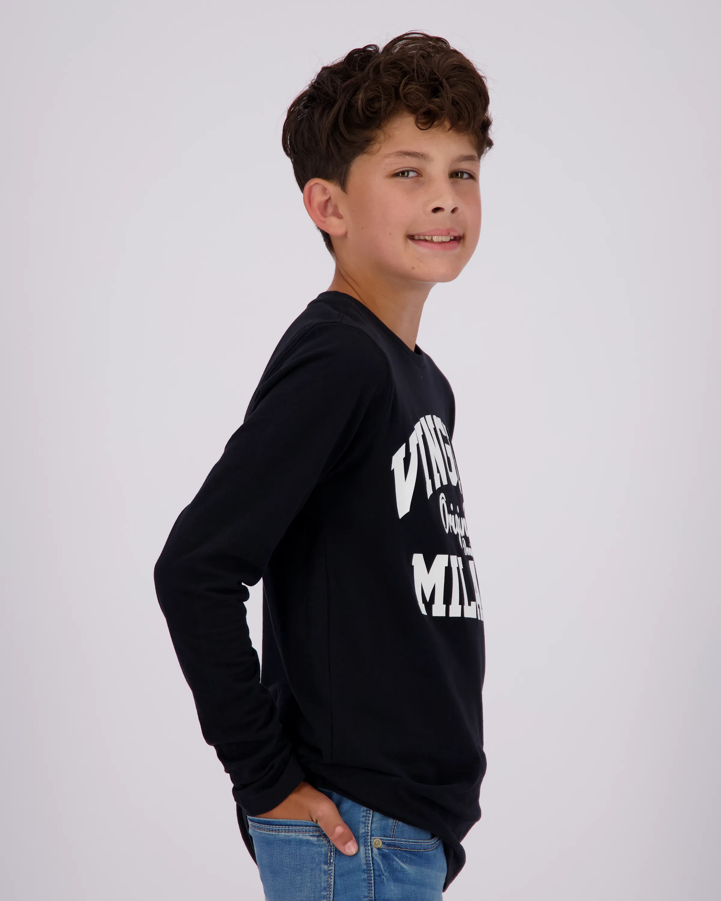 Jongens Classic logo Longsleeve | Zwart