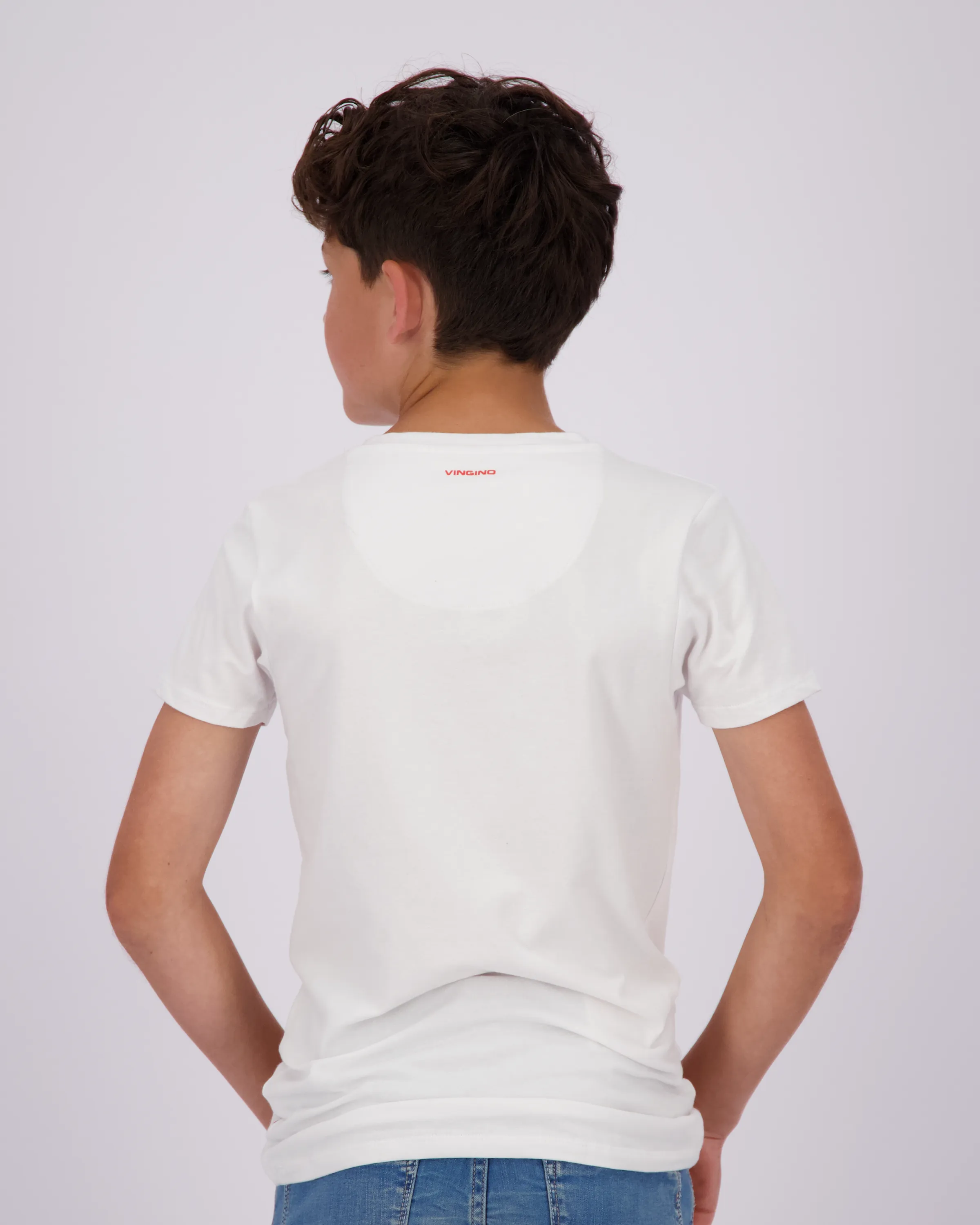 Jongens B Basic v-neck T-shirt | Wit