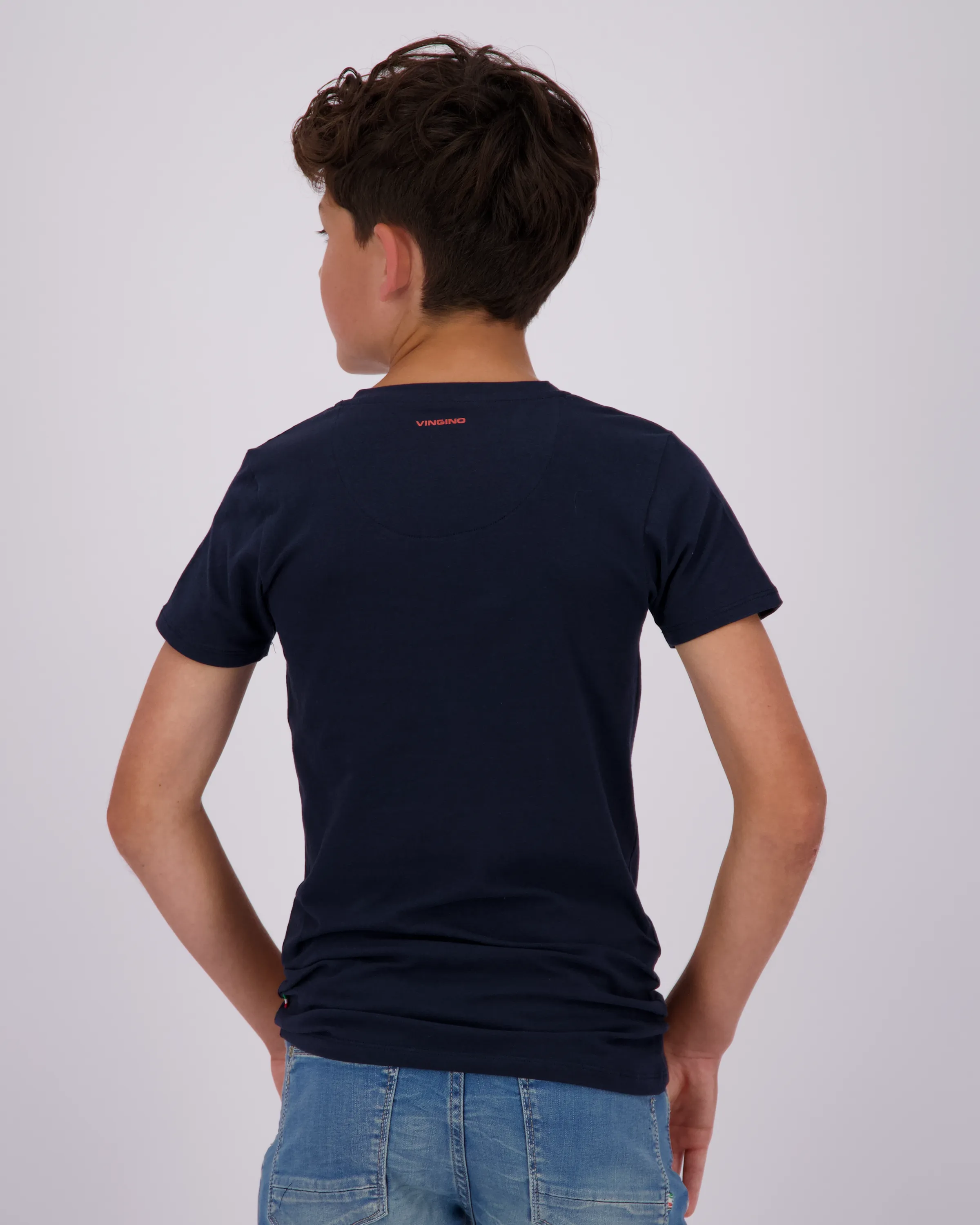Jongens B Basic v-neck T-shirt | Blauw