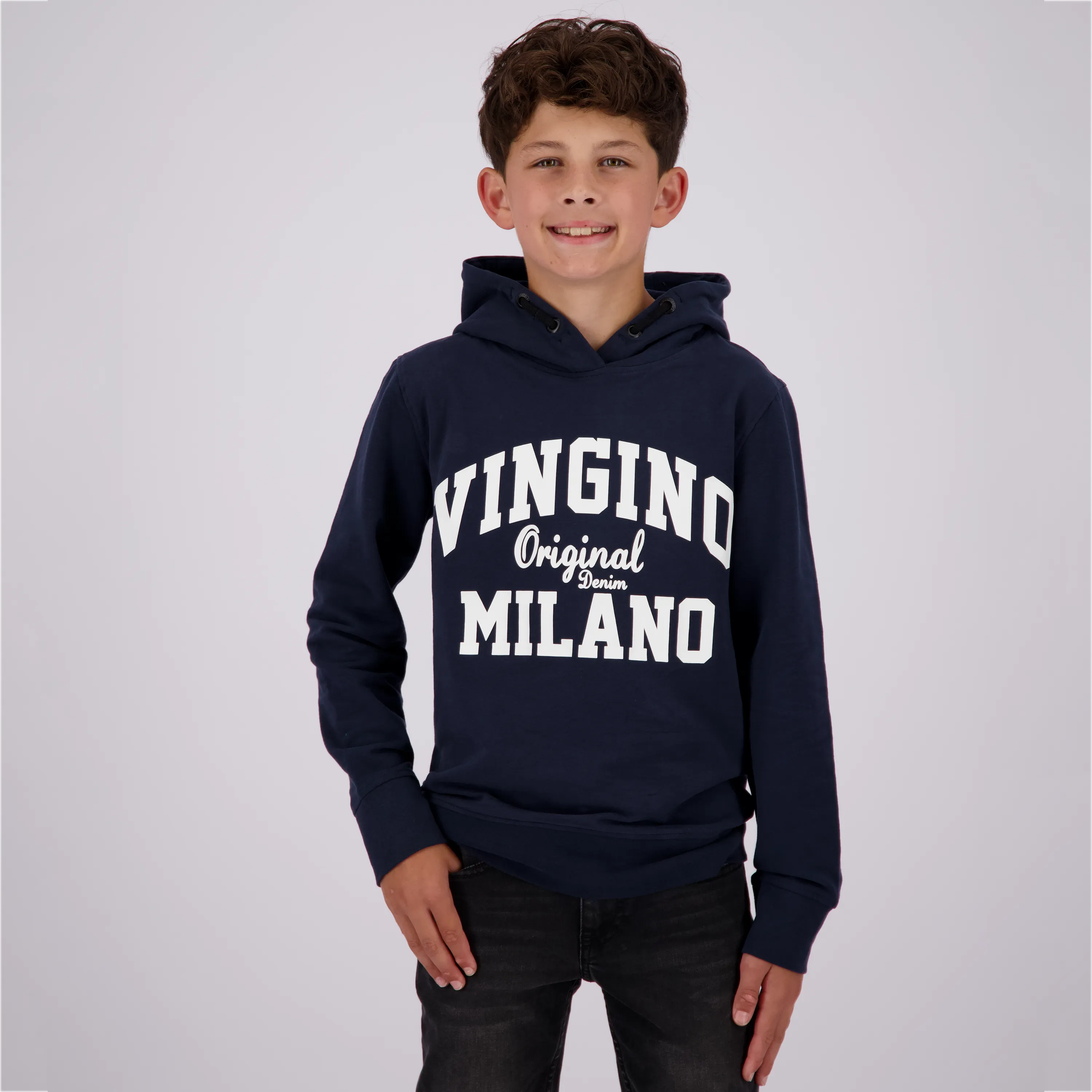 Jongens Classic logo hoodie | Blauw
