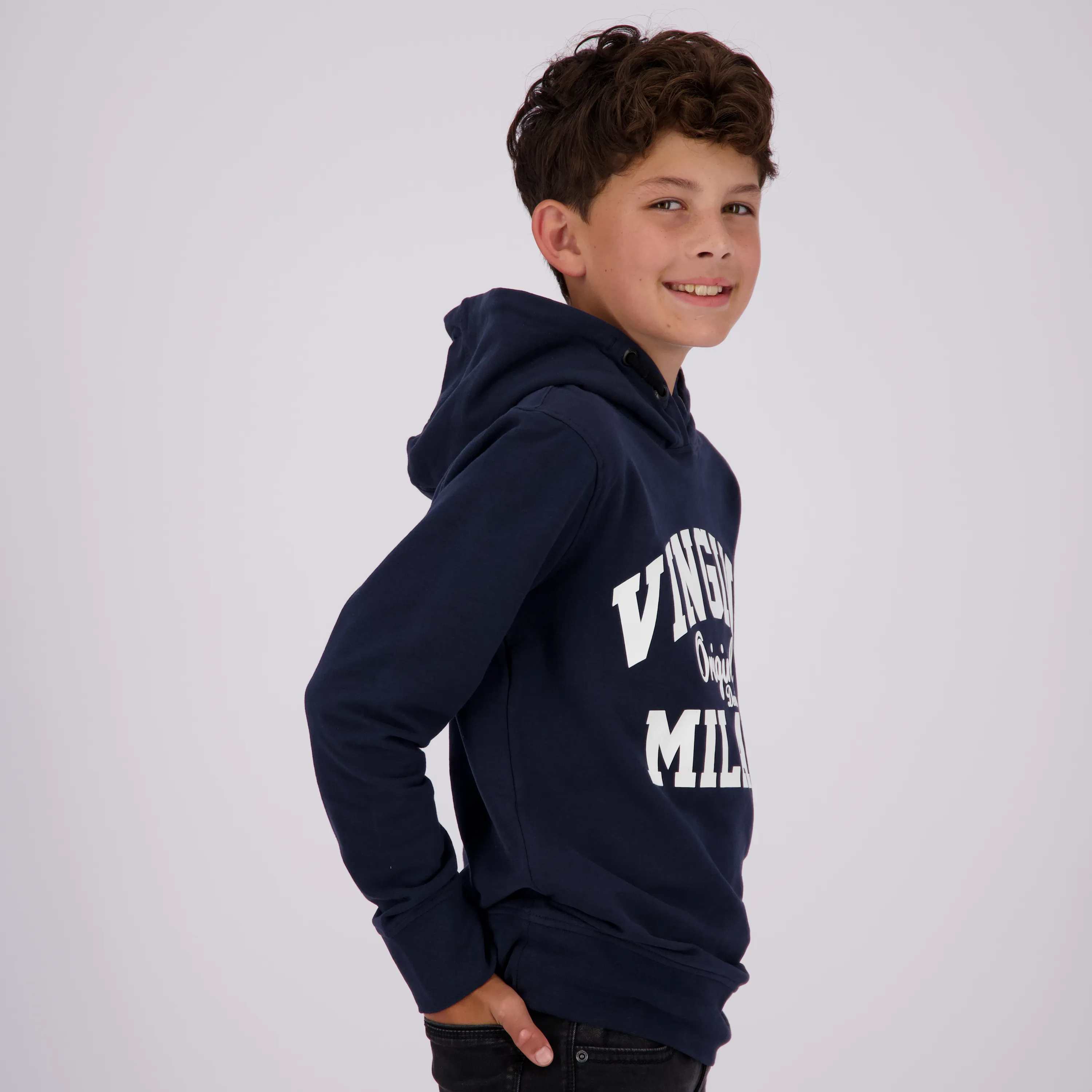 Jongens Classic logo hoodie | Blauw