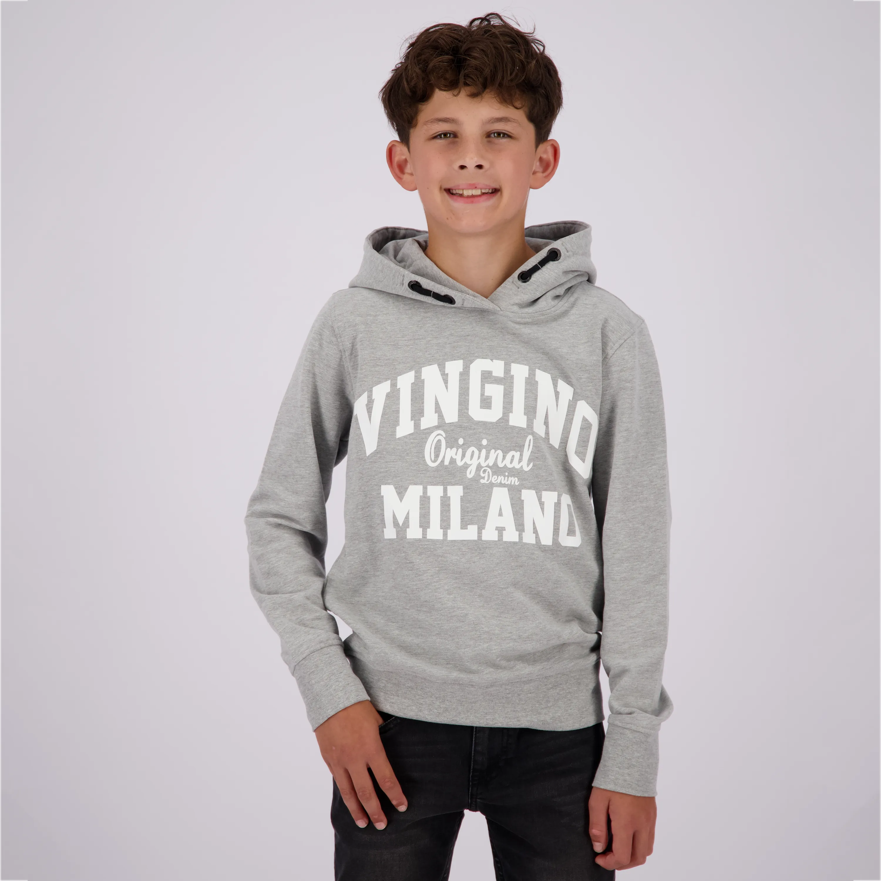 Boys Classic logo hoody | Grey