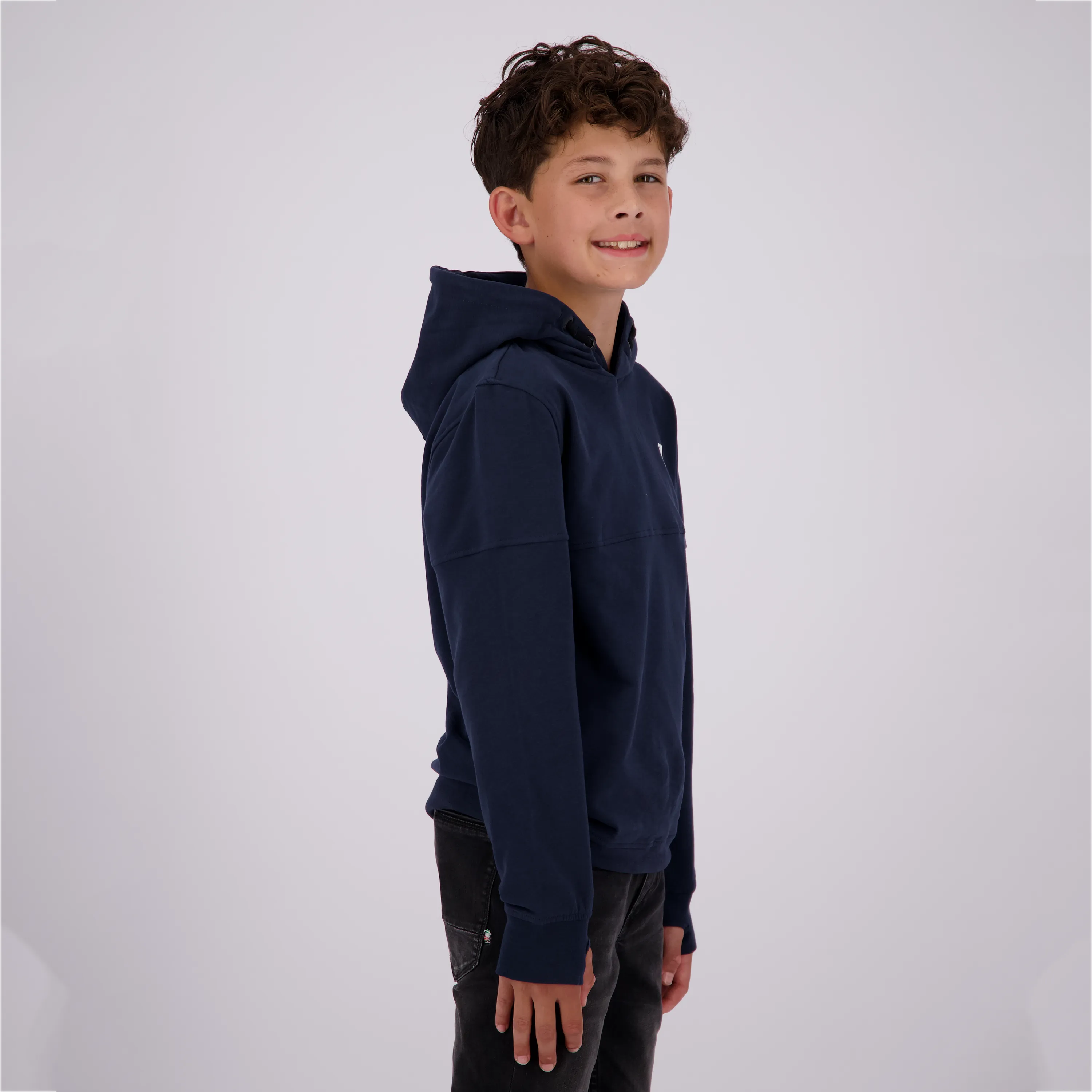 Jongens Basic logo hoodie | Blauw