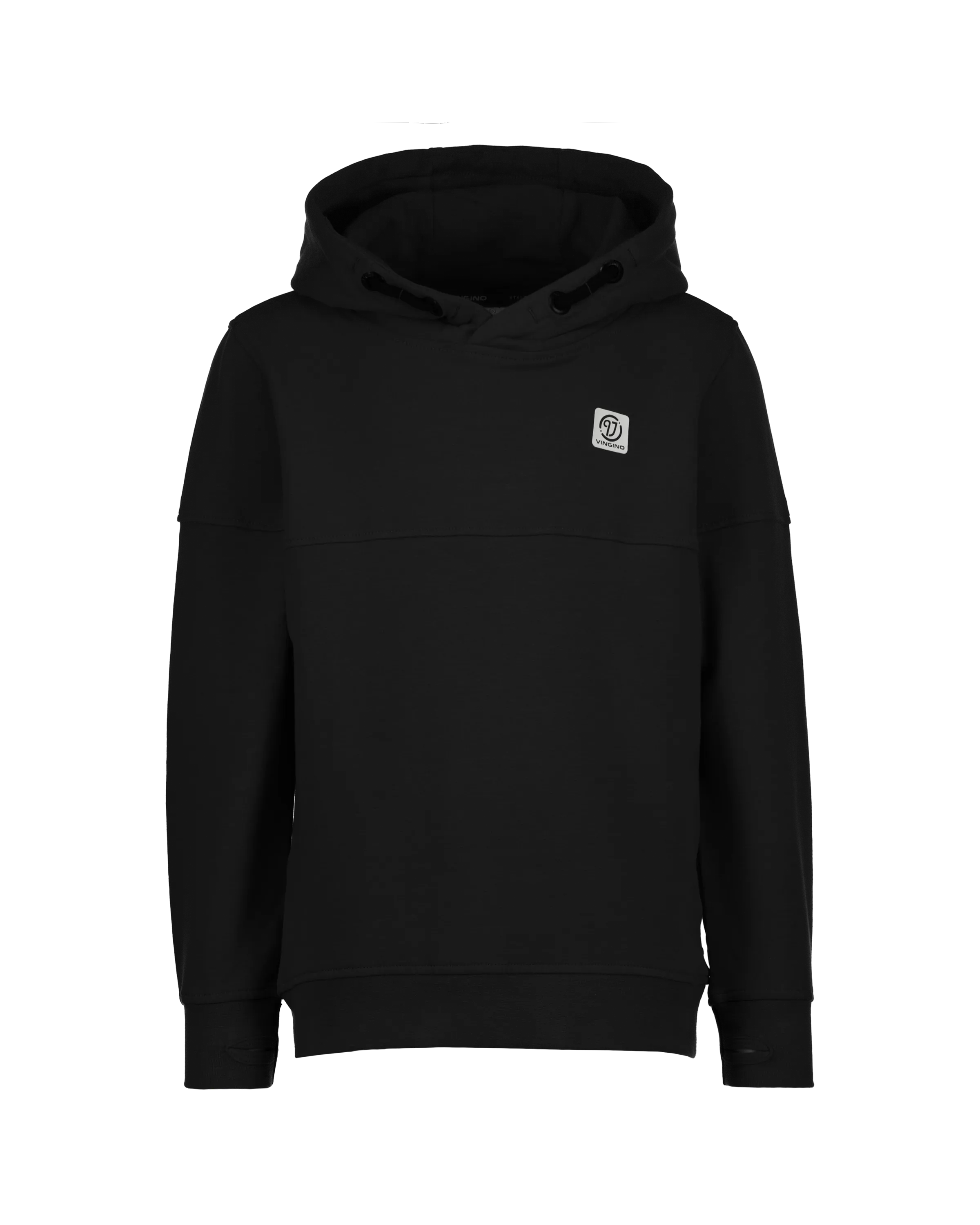Jongens Basic logo hoodie | Zwart