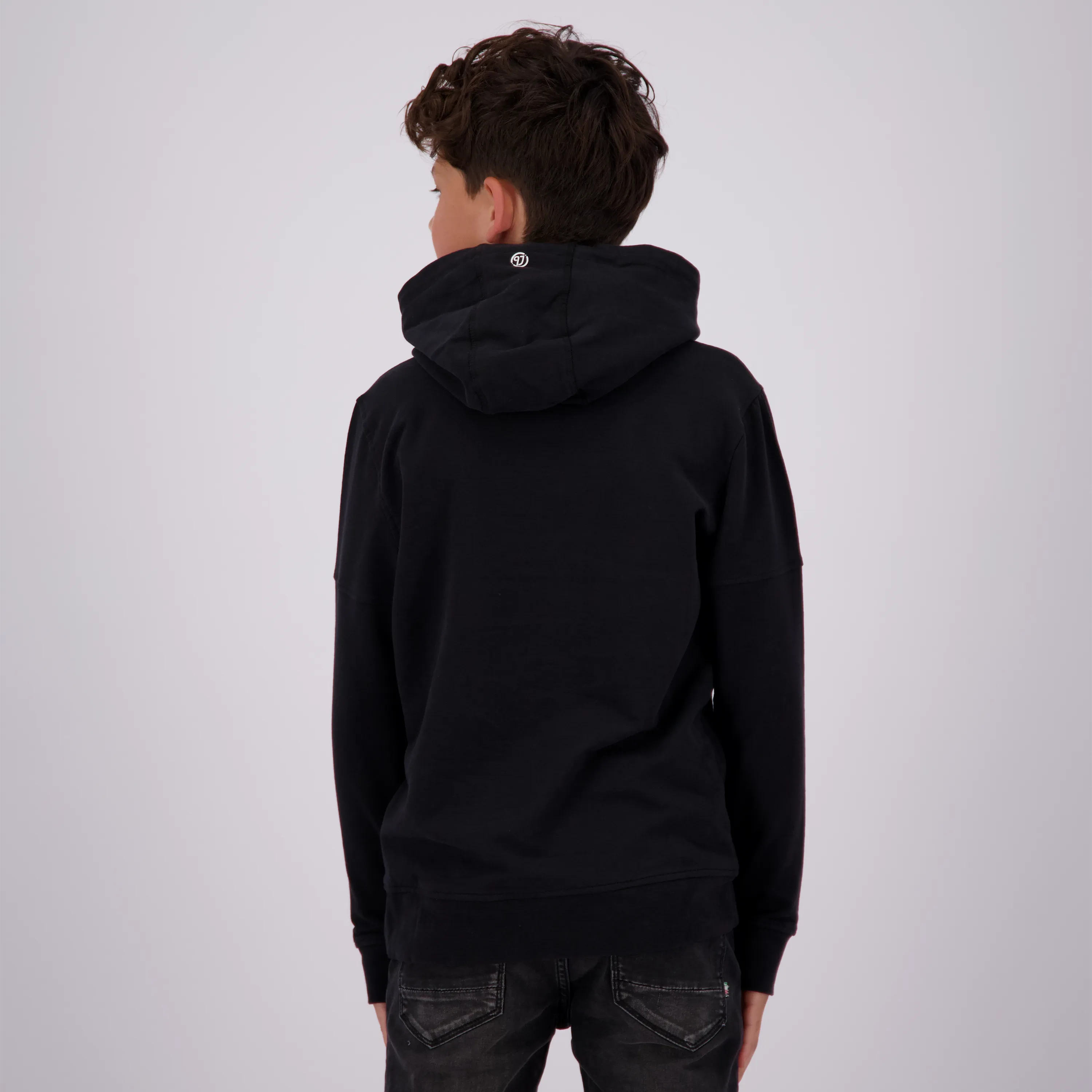 Jongens Basic logo hoodie | Zwart