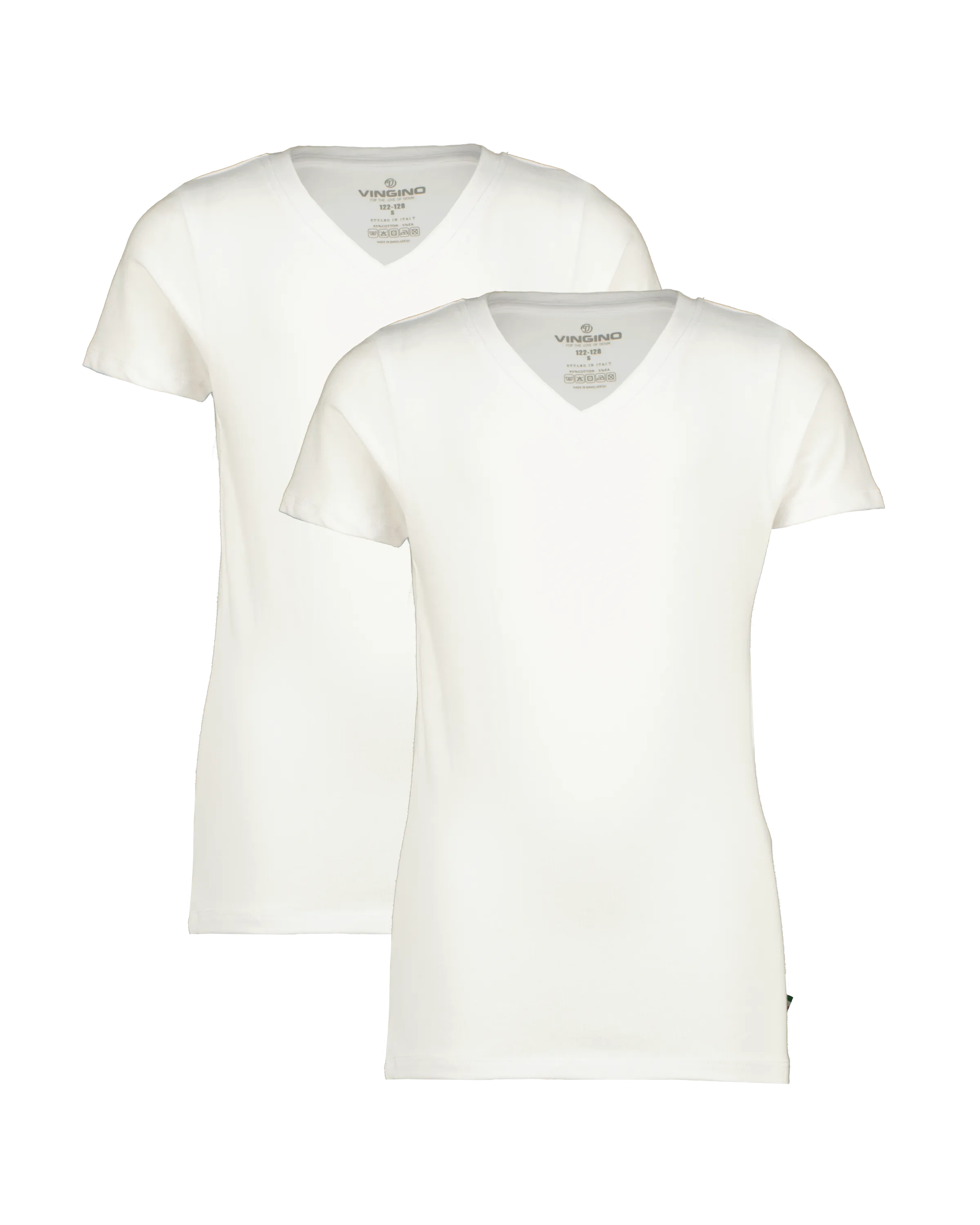Boys T-shirt V-neck 2 pack | White
