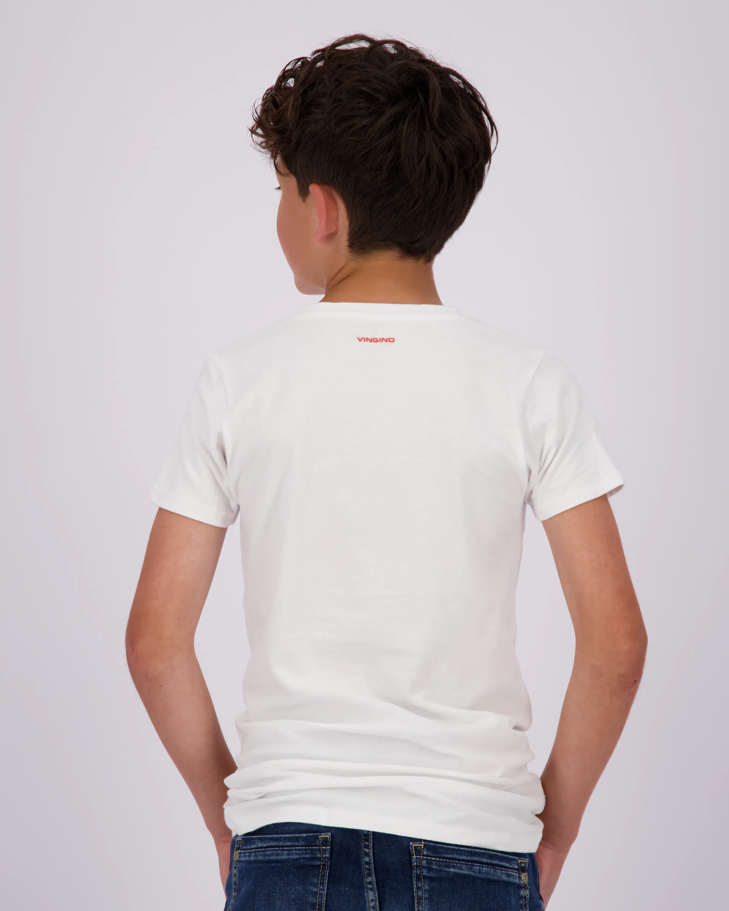 Boys T-shirt V-neck 2 pack | White
